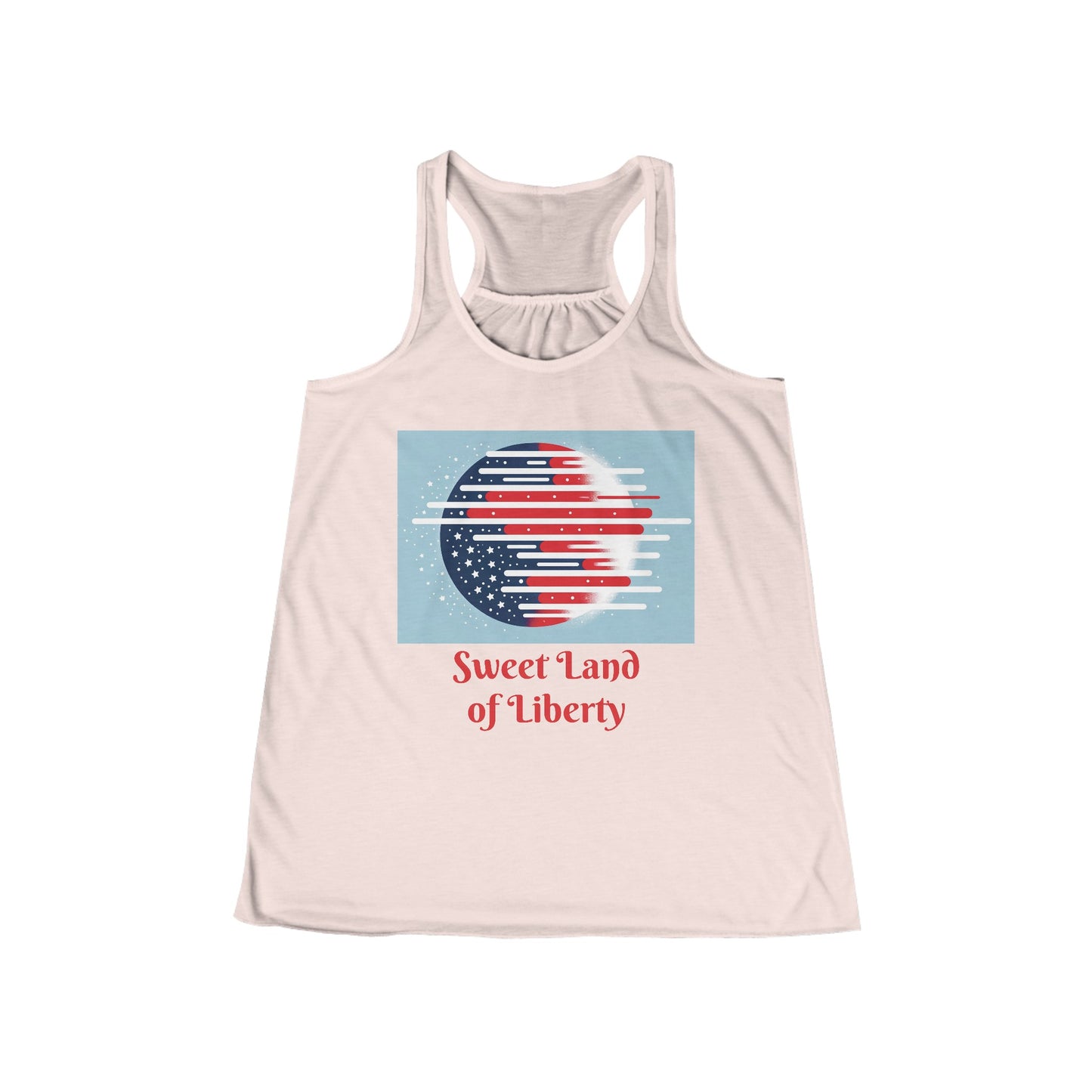 Women's Flowy Racerback Tank Sweet Land of Liberty