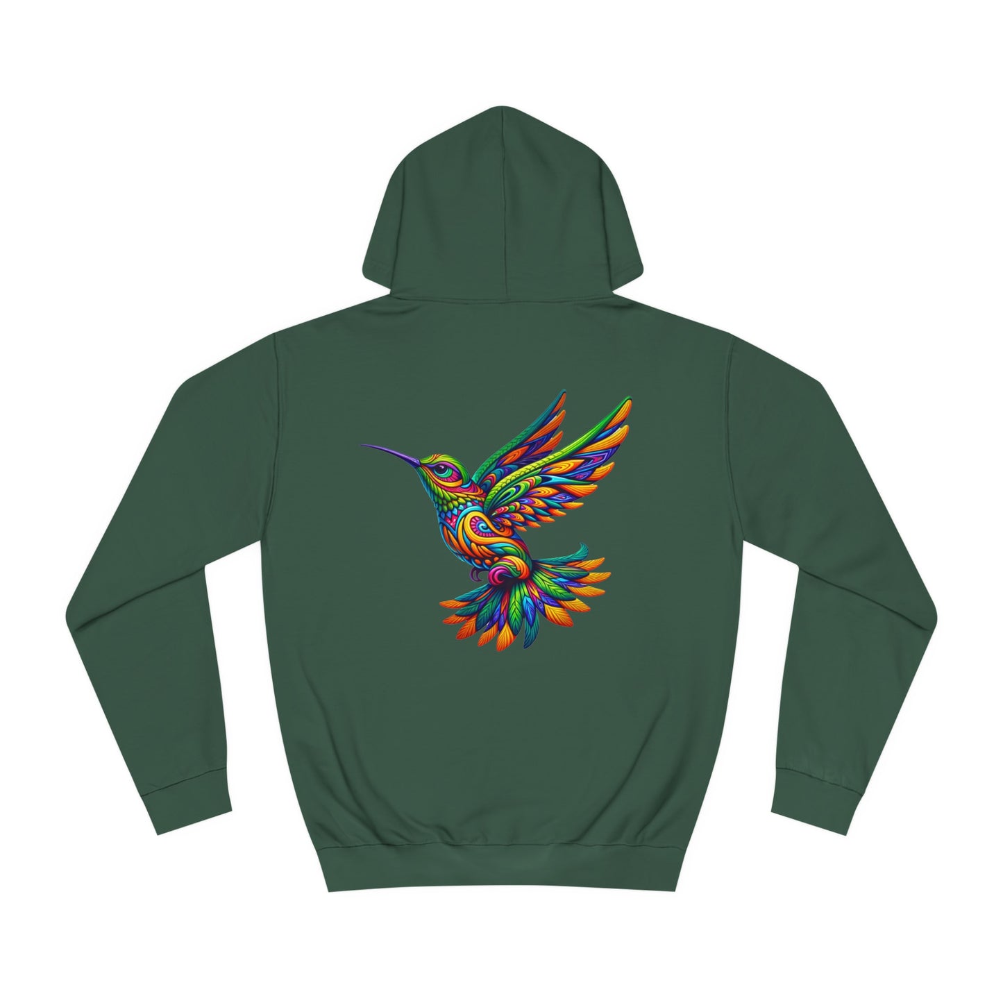 Unisex College Hoodie Alebrije Hummingbird too colorful to camouflage