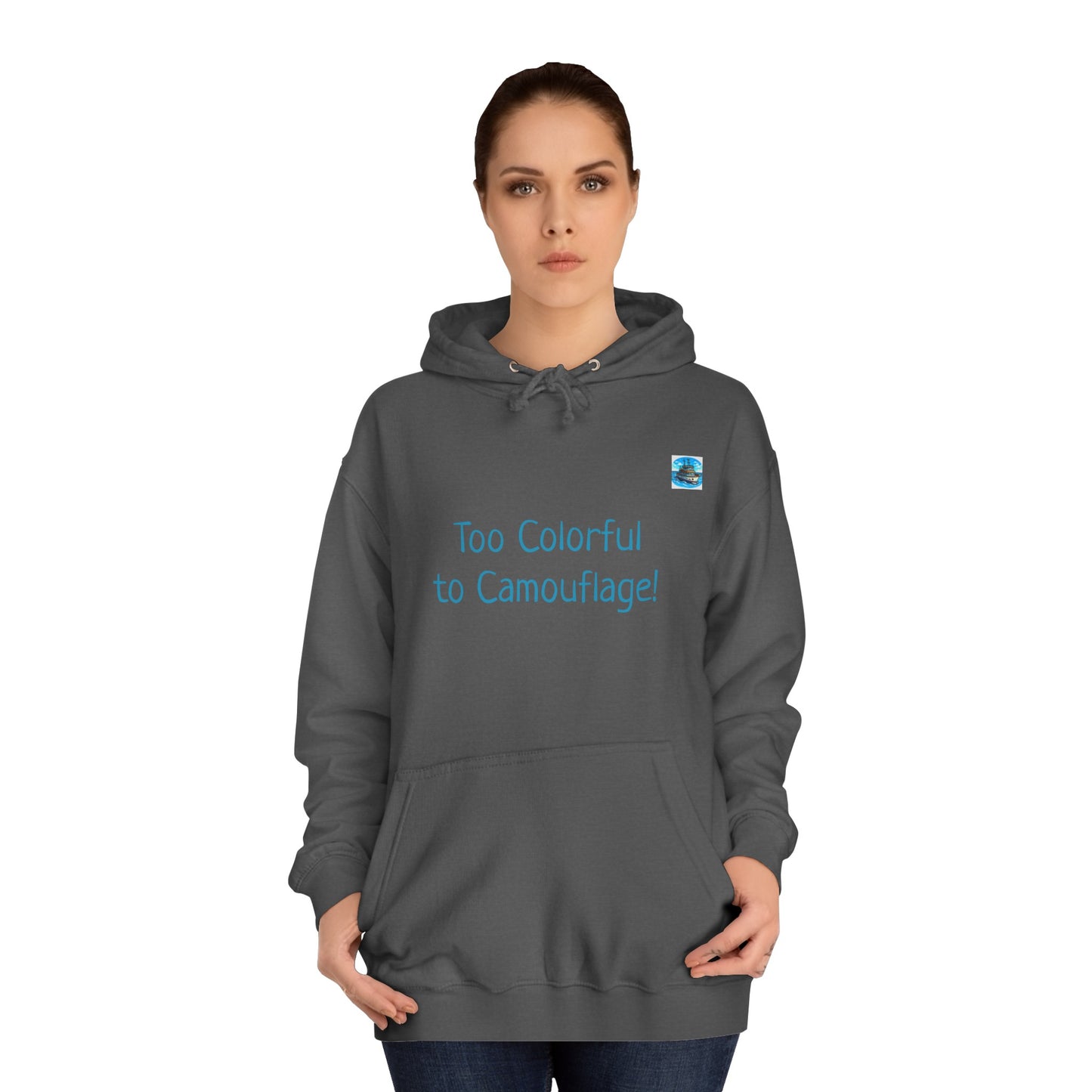 Unisex College Hoodie Alebrije Elephant too colorful to camouflage