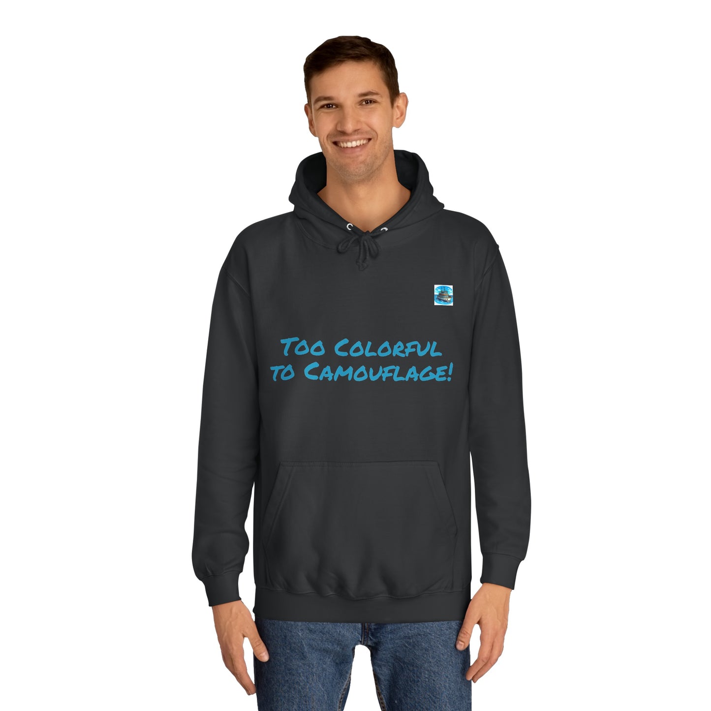 Unisex College Hoodie Alebrije Hummingbird too colorful to camouflage