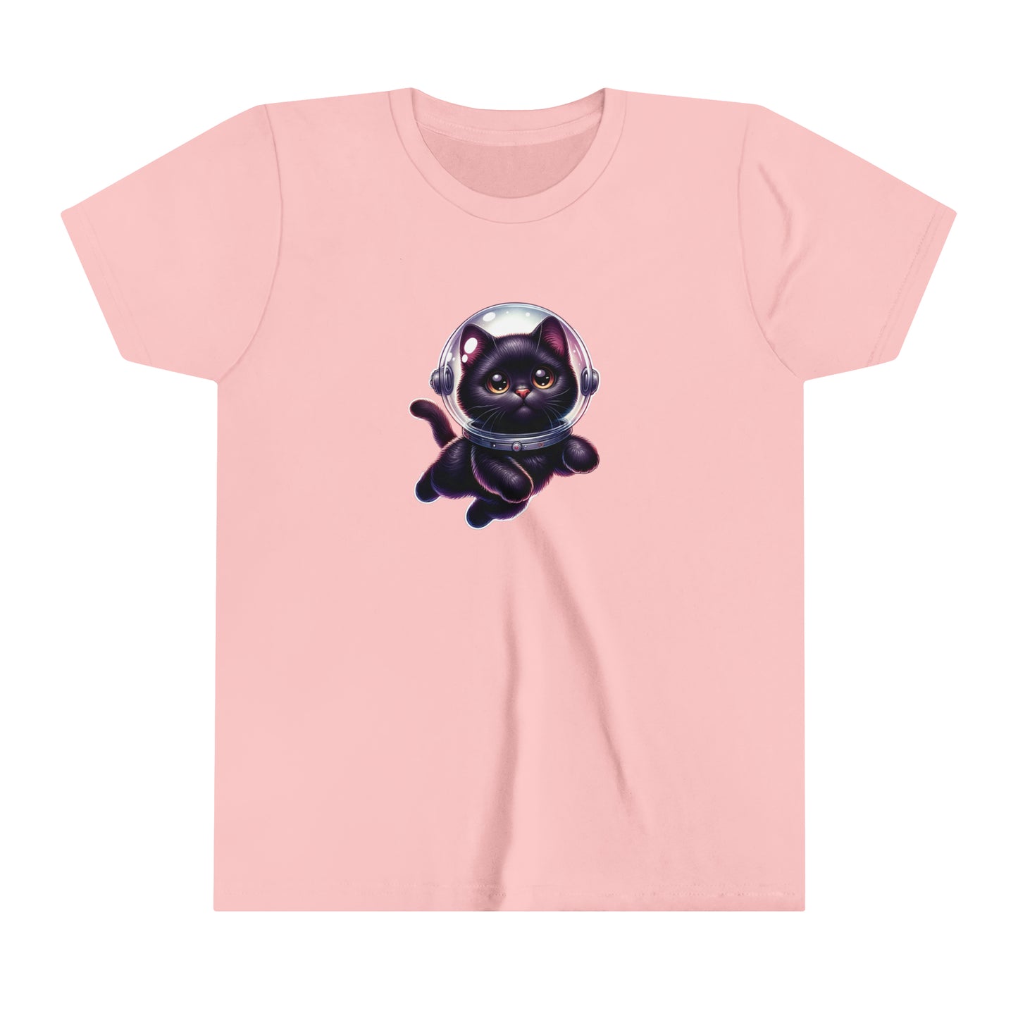 Space Cat, Black Cat,  Youth Short Sleeve Tee