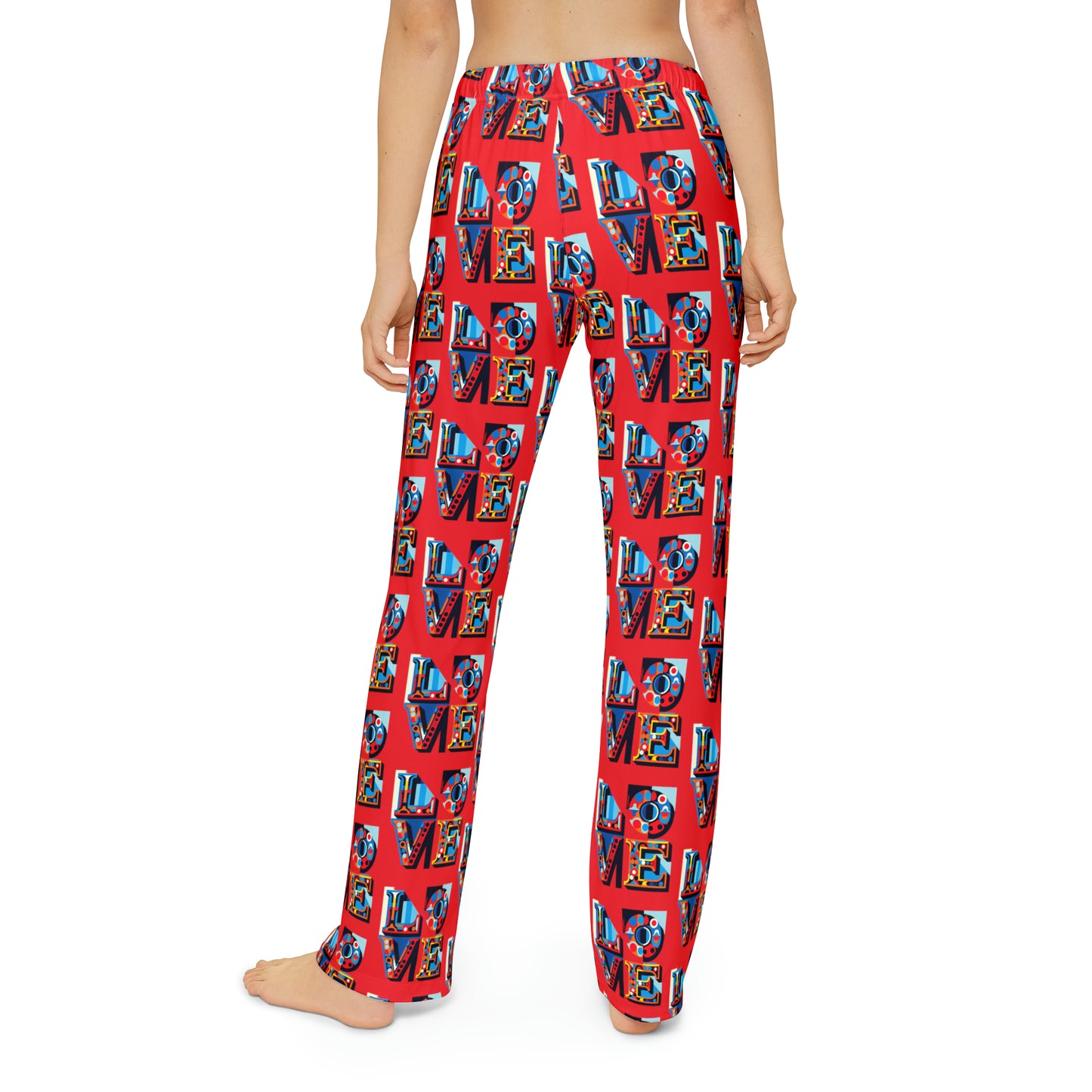 Kids Pajama Pants (AOP) Love in Red