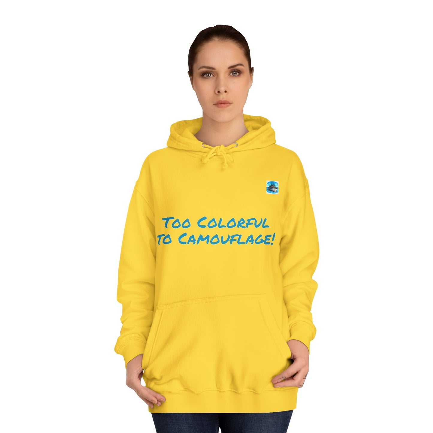 Unisex College Hoodie Alebrije Hummingbird too colorful to camouflage