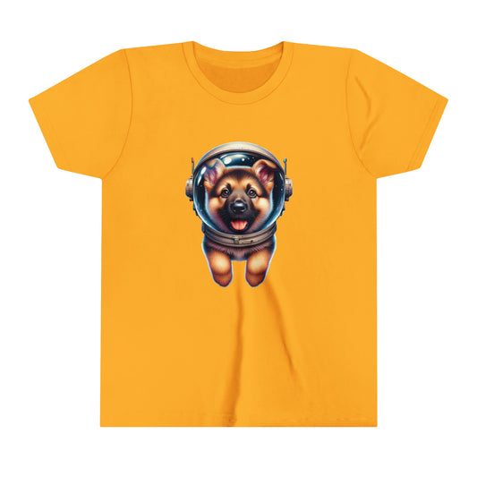 Space Dog, German Shepherd Puppy  Youth Short Sleeve Tee