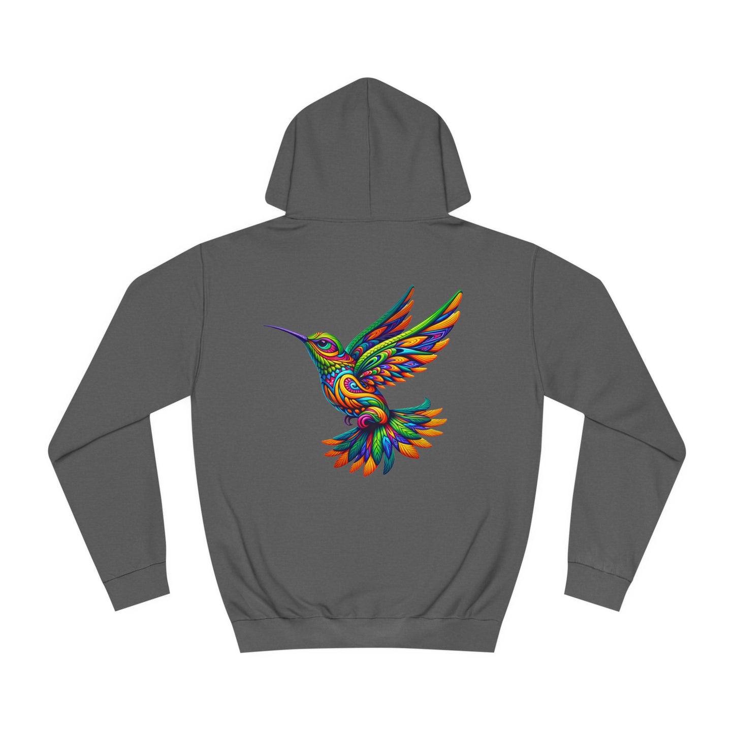 Unisex College Hoodie Alebrije Hummingbird too colorful to camouflage