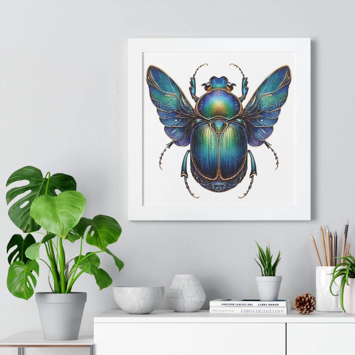 Vertical Poster Scarab on White BG