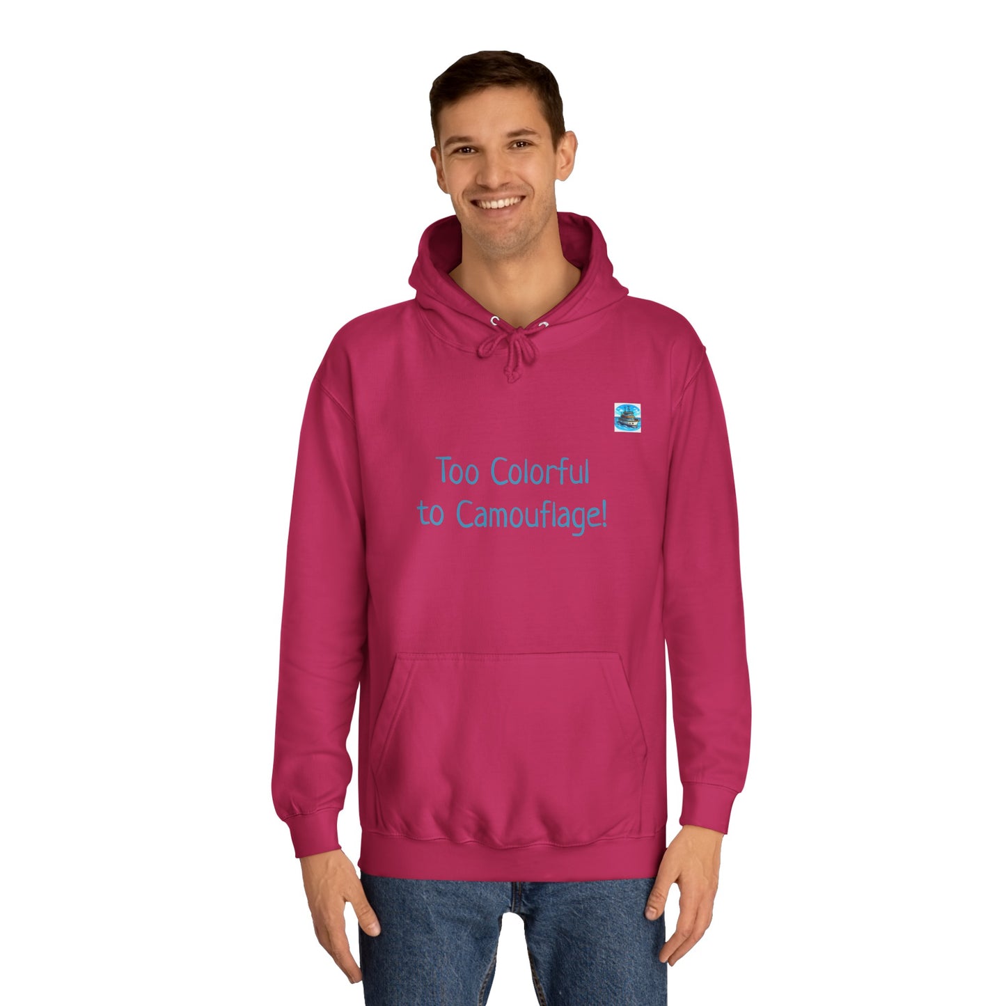 Unisex College Hoodie, Alebrije, Big Foot, too colorful to camouflage