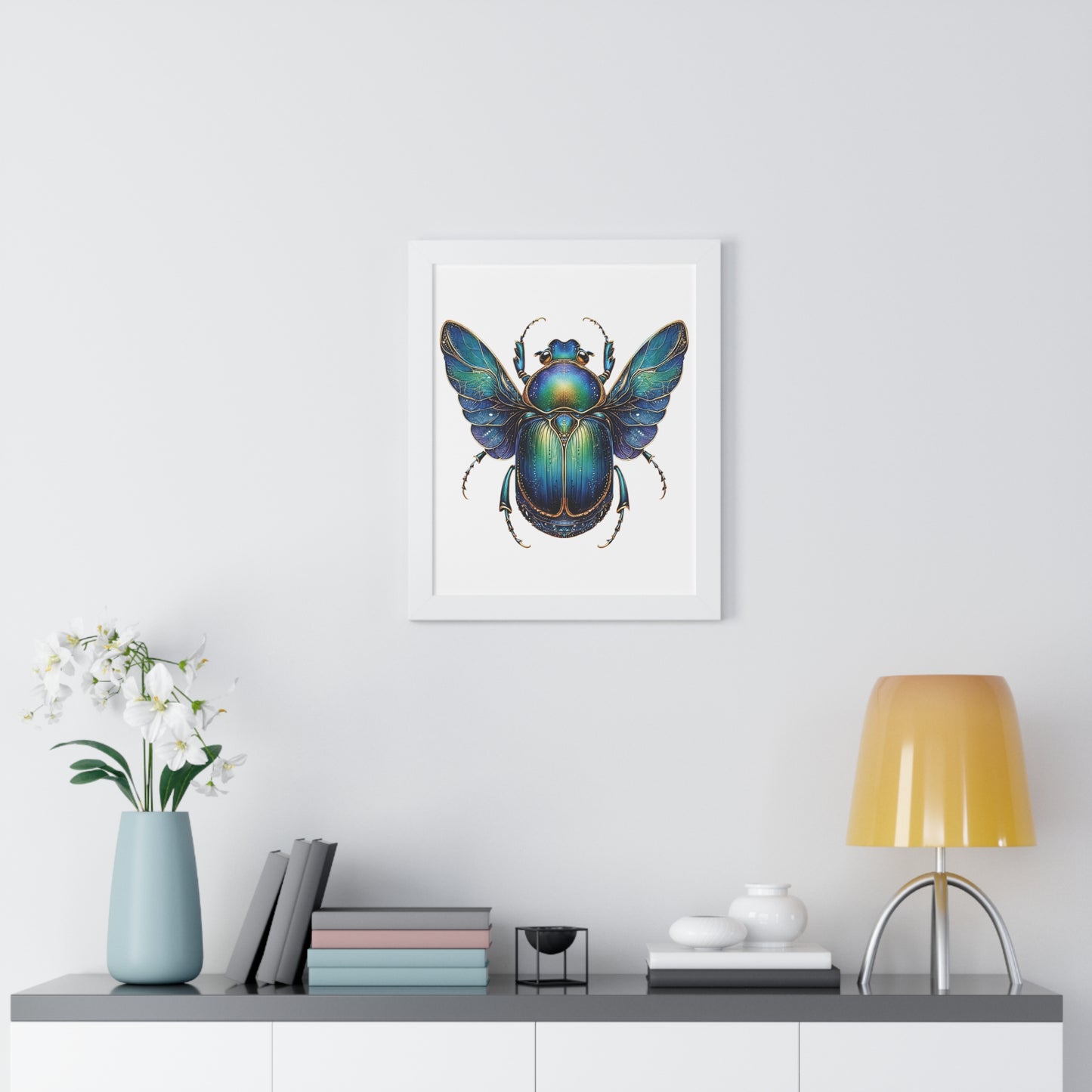 Vertical Poster Scarab on White BG