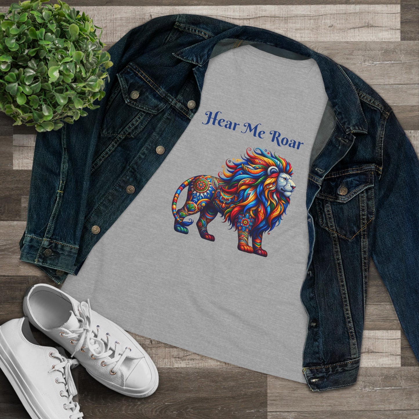 Women's Cotton Tee Alebrije Lion