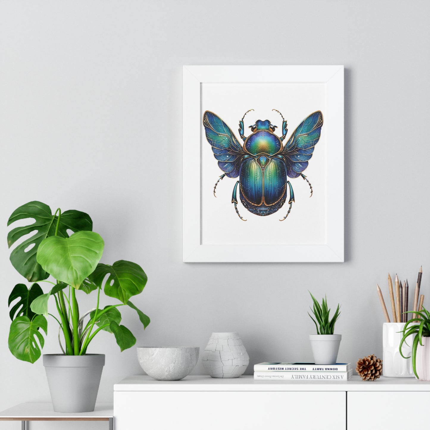 Vertical Poster Scarab on White BG