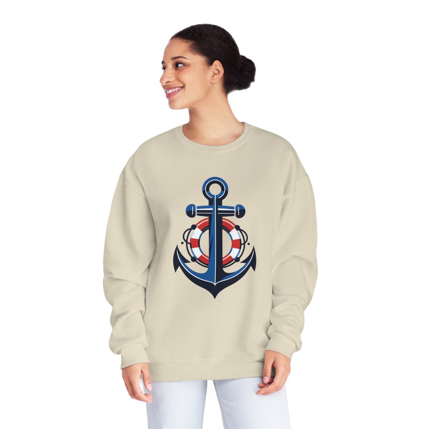 Unisex NuBlend® Crewneck Sweatshirt Anchor and Life Saver