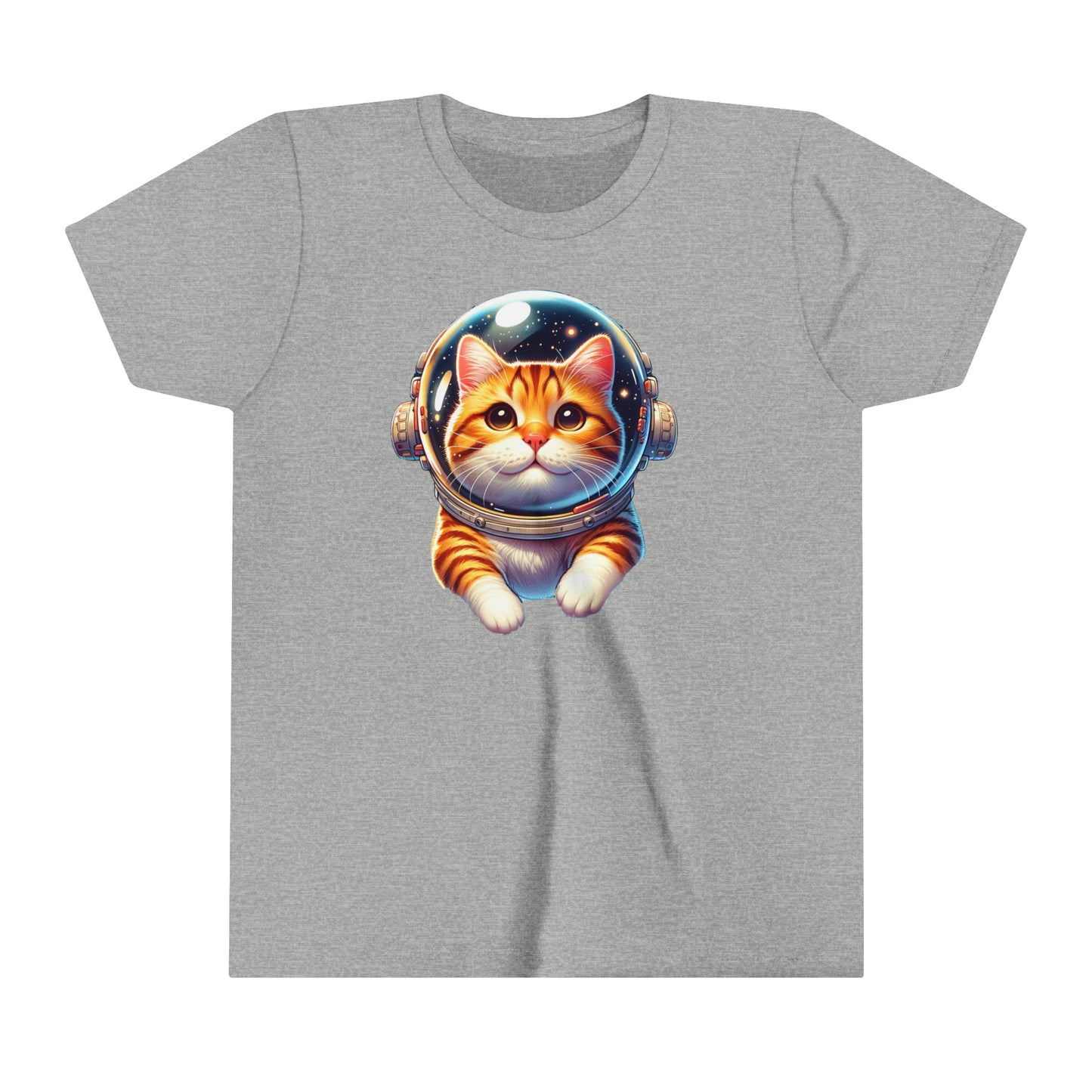 Space Cat, Ginger Tabby Kitty,  Youth Short Sleeve Tee