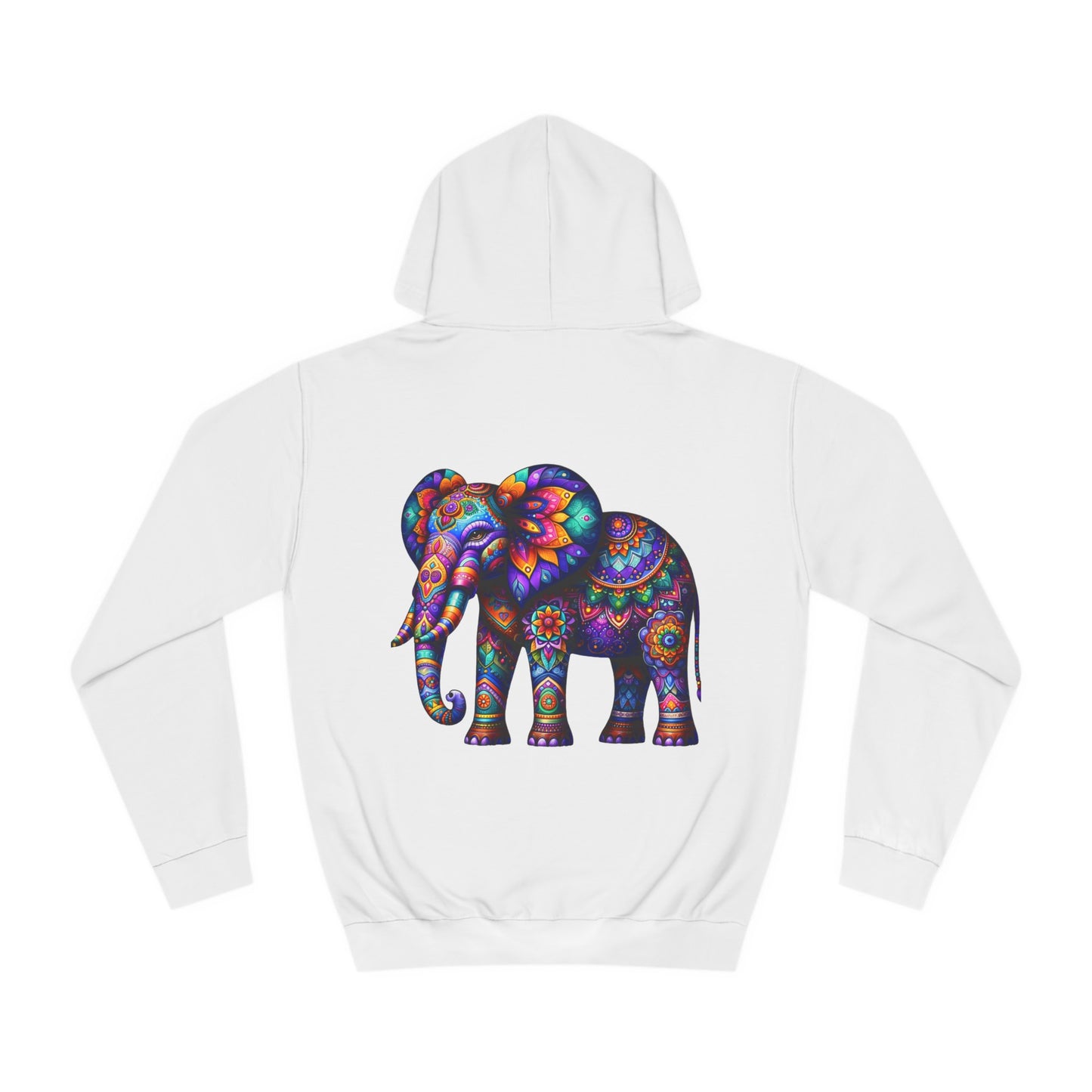 Unisex College Hoodie Alebrije Elephant too colorful to camouflage