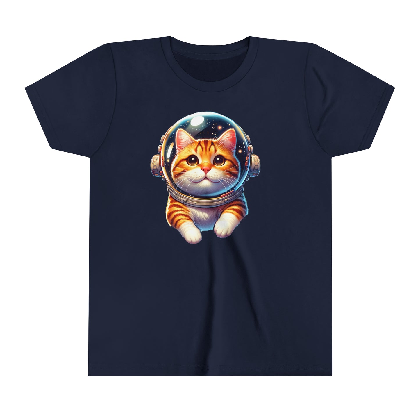 Space Cat, Ginger Tabby Kitty,  Youth Short Sleeve Tee