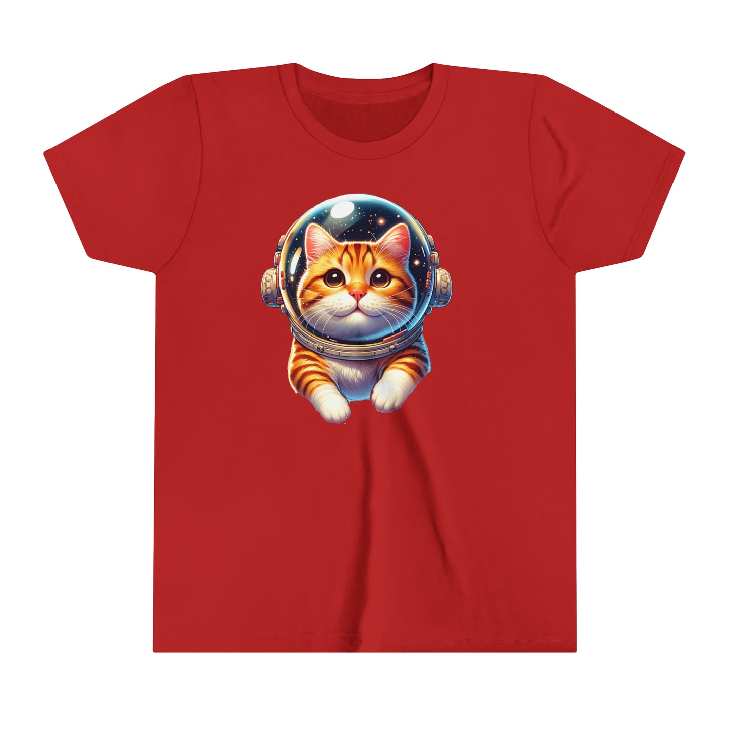 Space Cat, Ginger Tabby Kitty,  Youth Short Sleeve Tee