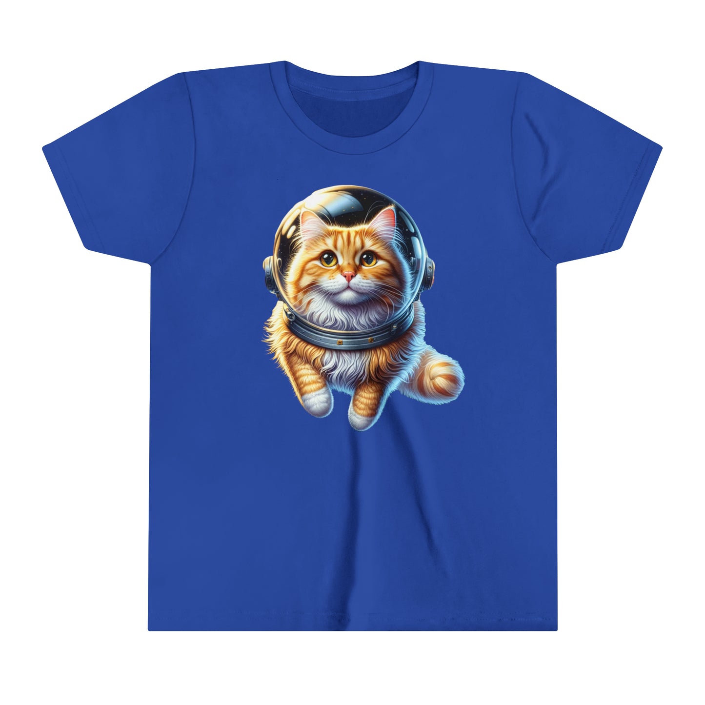 Space Cat, Long Haired Ginger Cat,  Youth Short Sleeve Tee