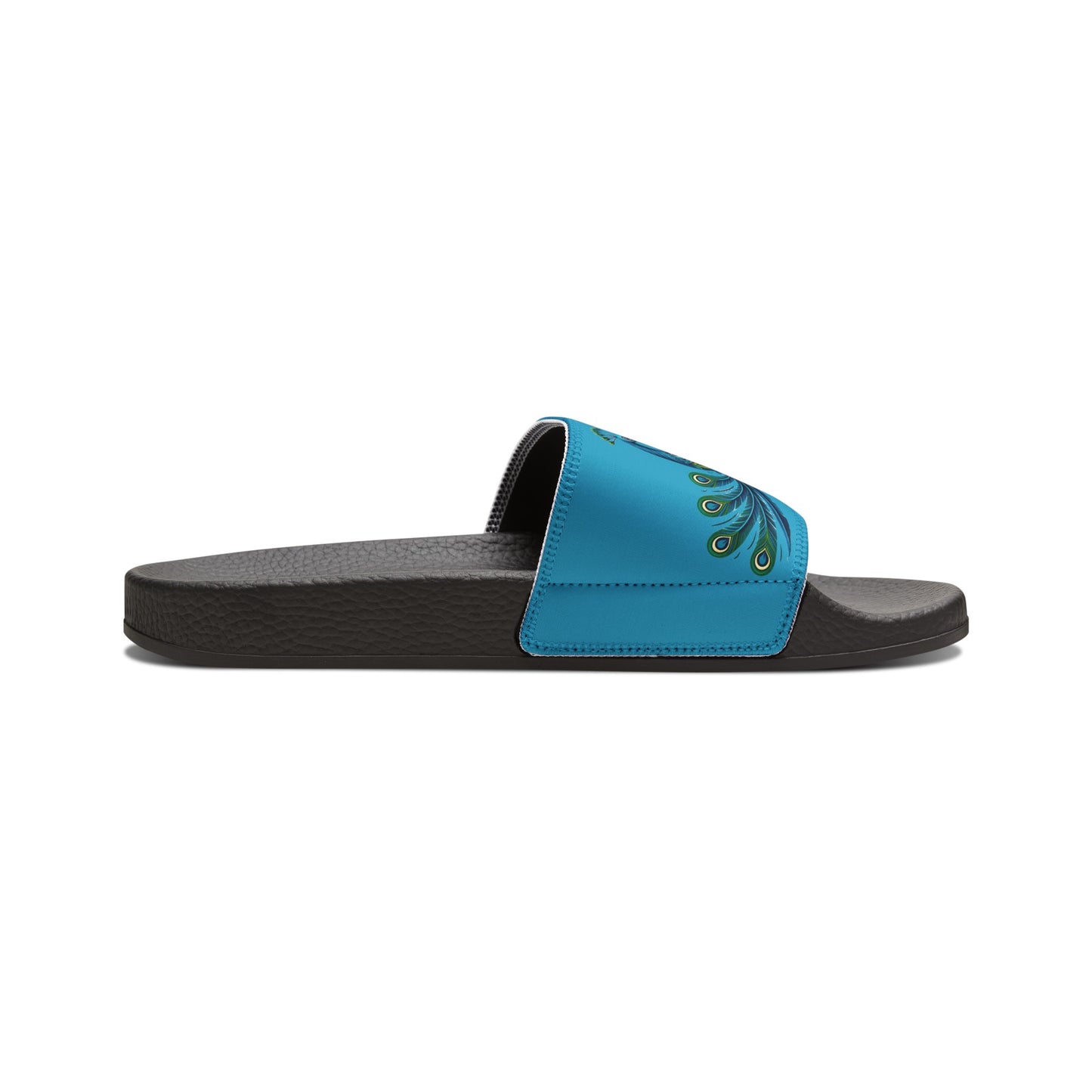 Women's PU Slide Sandals Alebrije Peacock on White