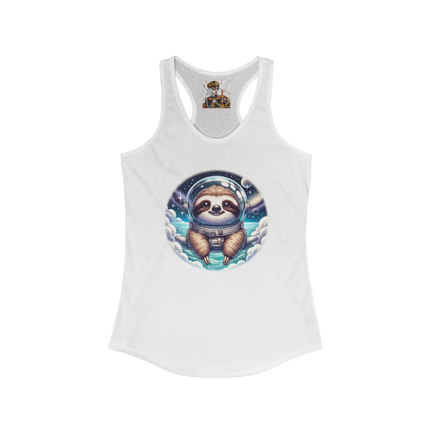 Women's Ideal Racerback Tank w/Space Sloth