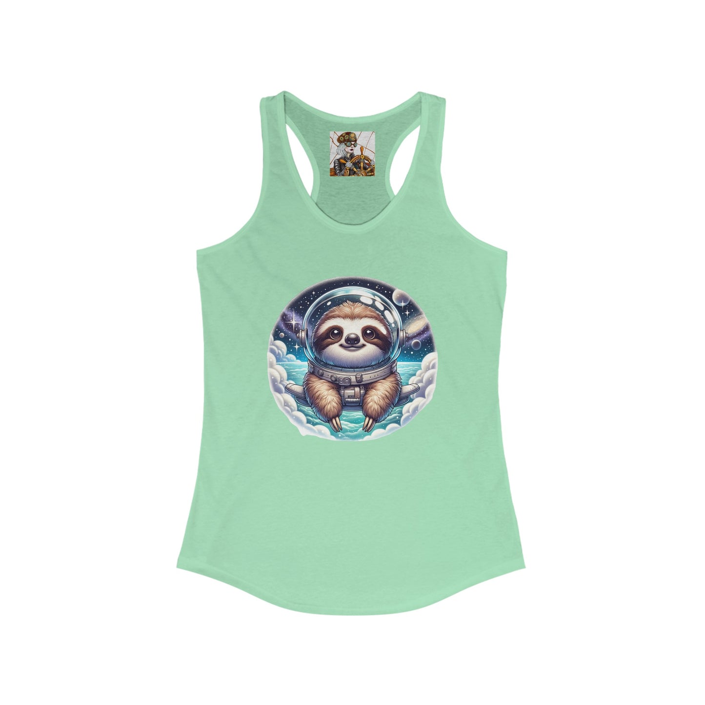 Women's Ideal Racerback Tank w/Space Sloth