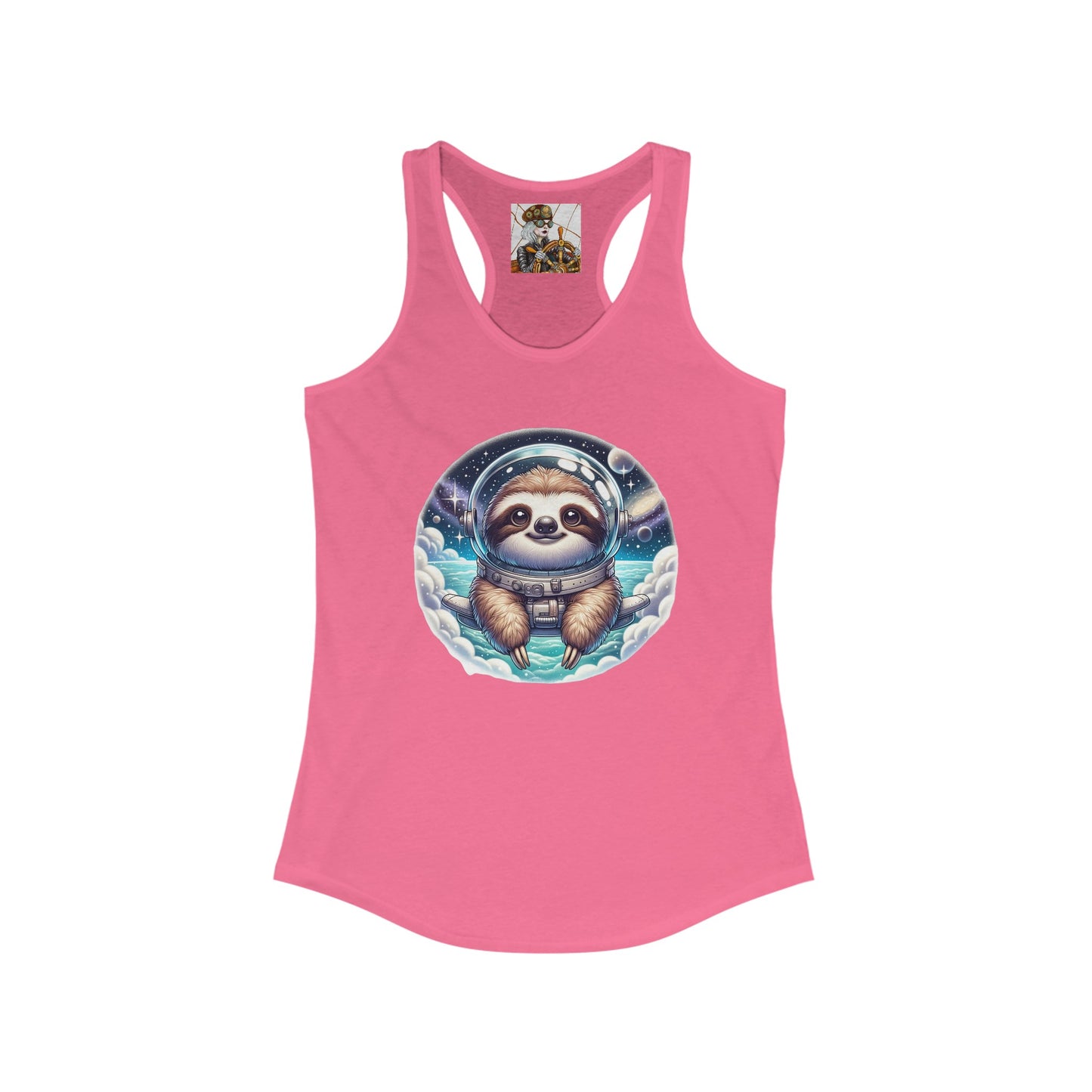 Women's Ideal Racerback Tank w/Space Sloth