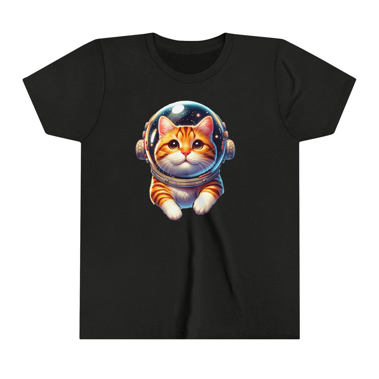 Space Cat, Ginger Tabby Kitty,  Youth Short Sleeve Tee