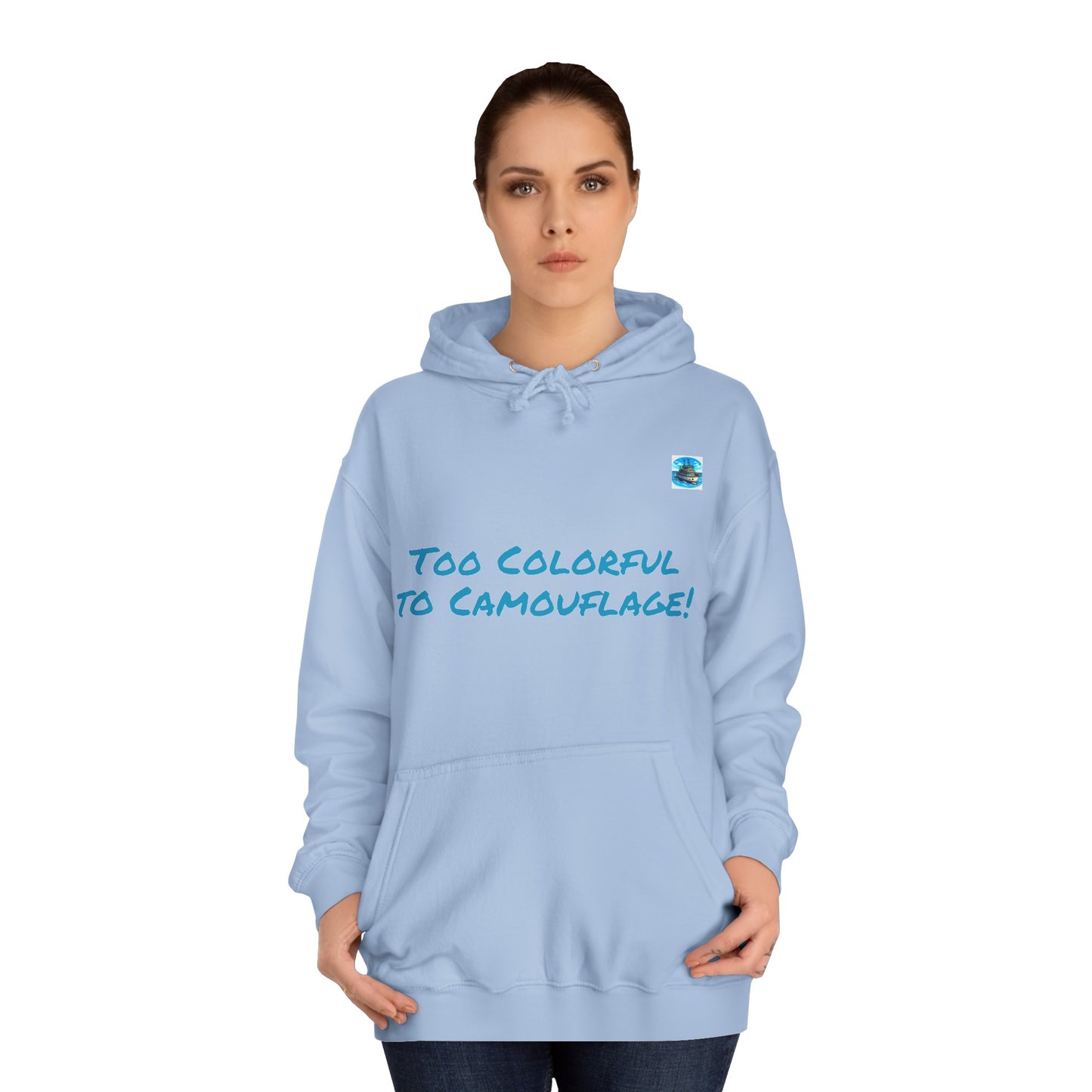 Unisex College Hoodie Alebrije Hummingbird too colorful to camouflage