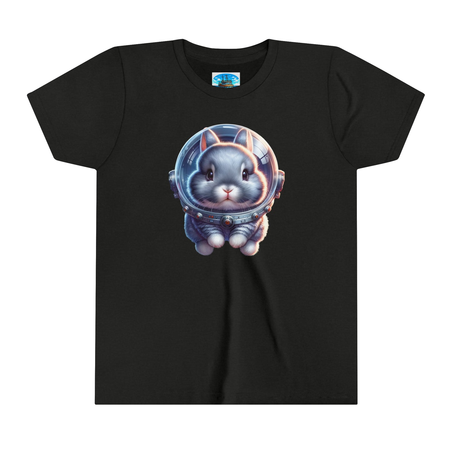 Gray Space Bunny Youth Short Sleeve Tee