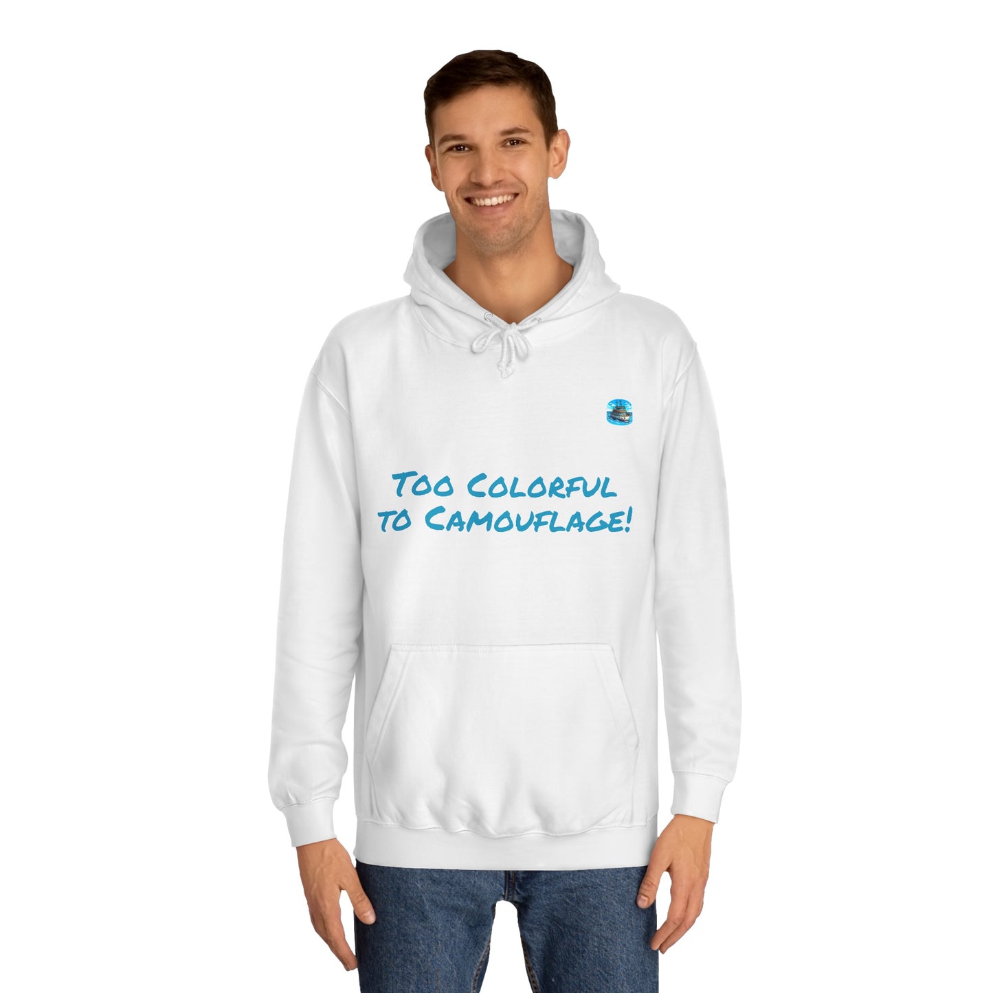 Unisex College Hoodie Alebrije Hummingbird too colorful to camouflage