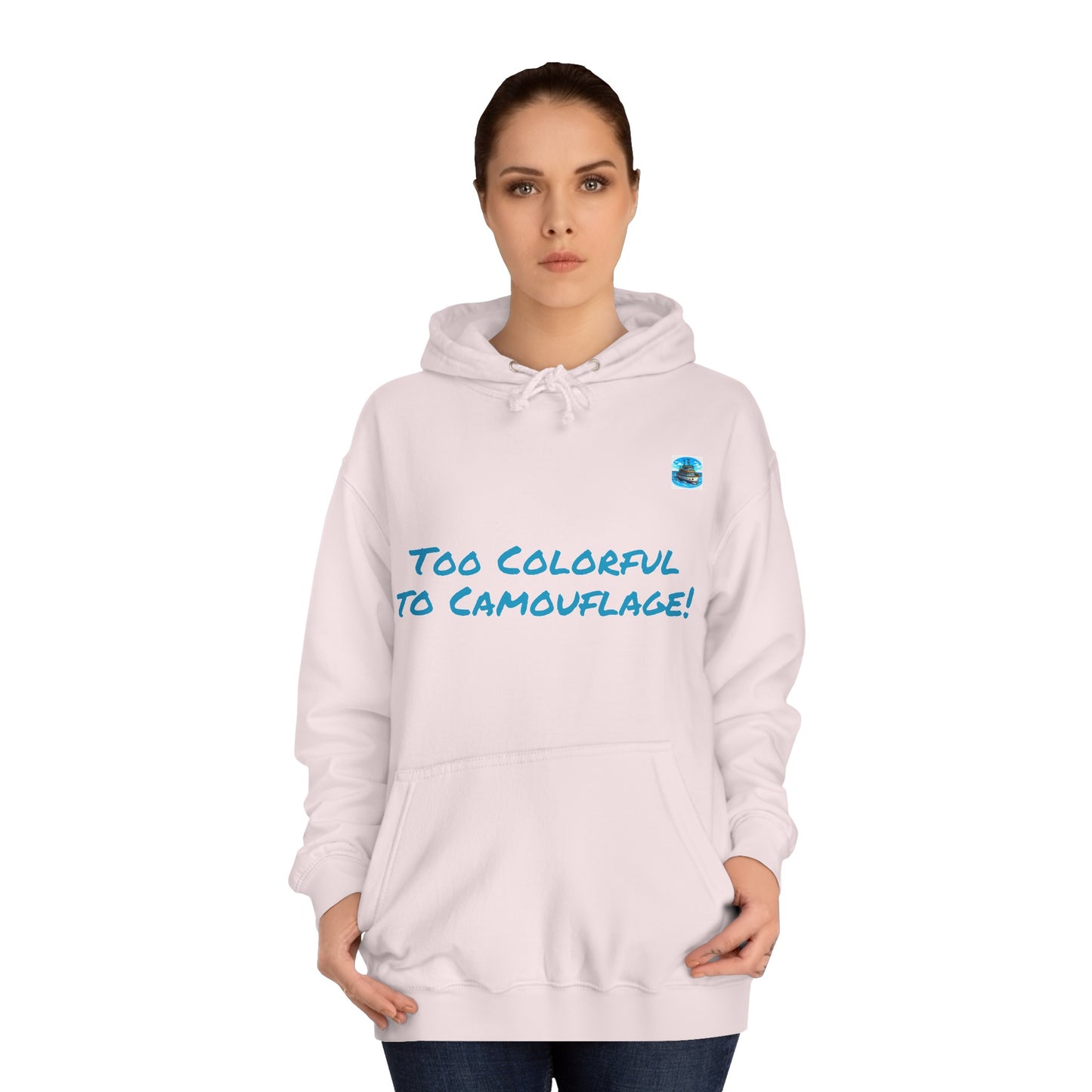 Unisex College Hoodie Alebrije Hummingbird too colorful to camouflage