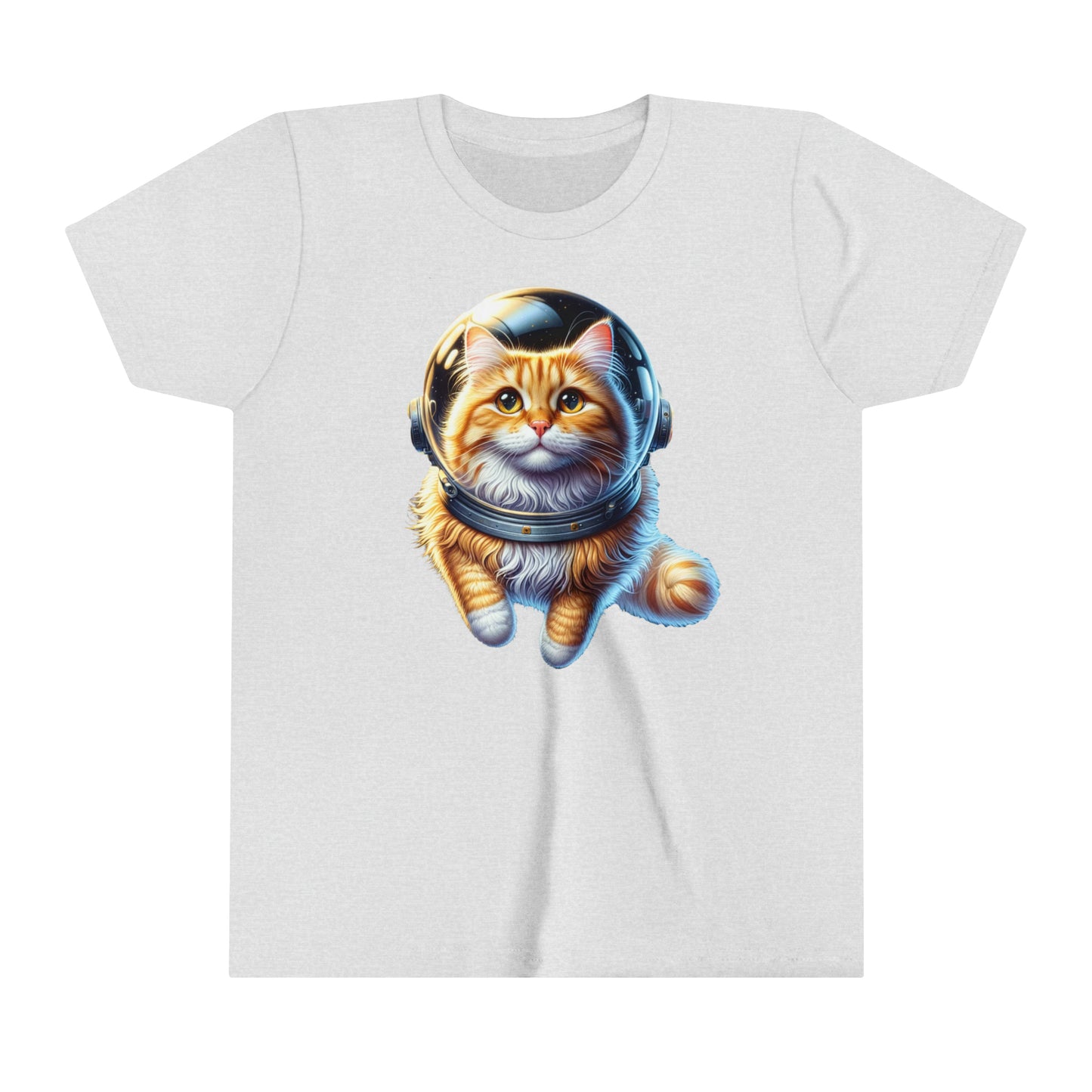 Space Cat, Long Haired Ginger Cat,  Youth Short Sleeve Tee