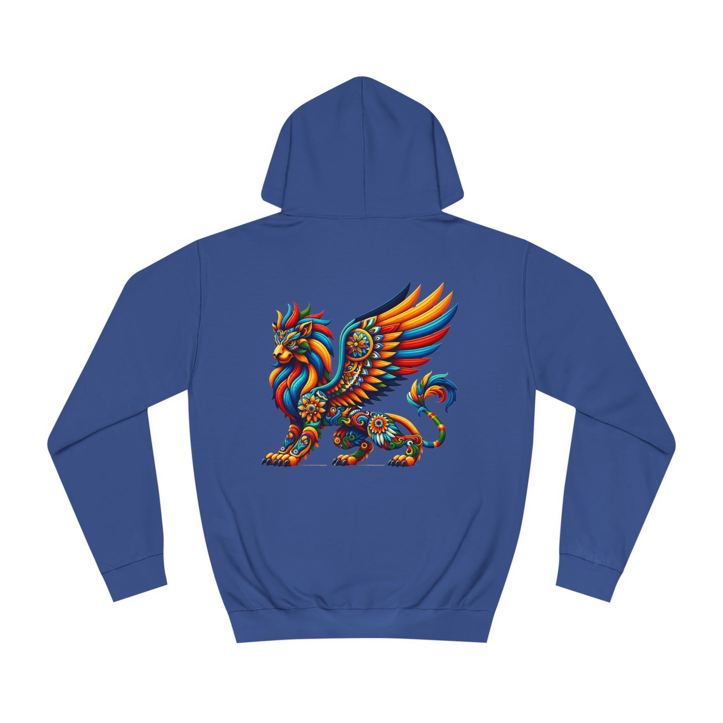 Unisex College Hoodie, Alebrije, Lion Griffin, too colorful to camouflage