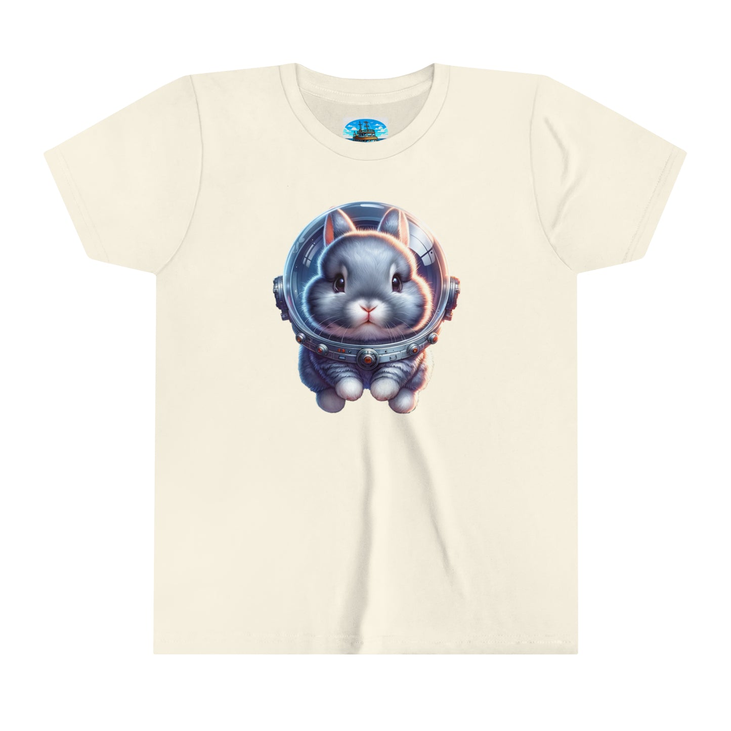 Gray Space Bunny Youth Short Sleeve Tee