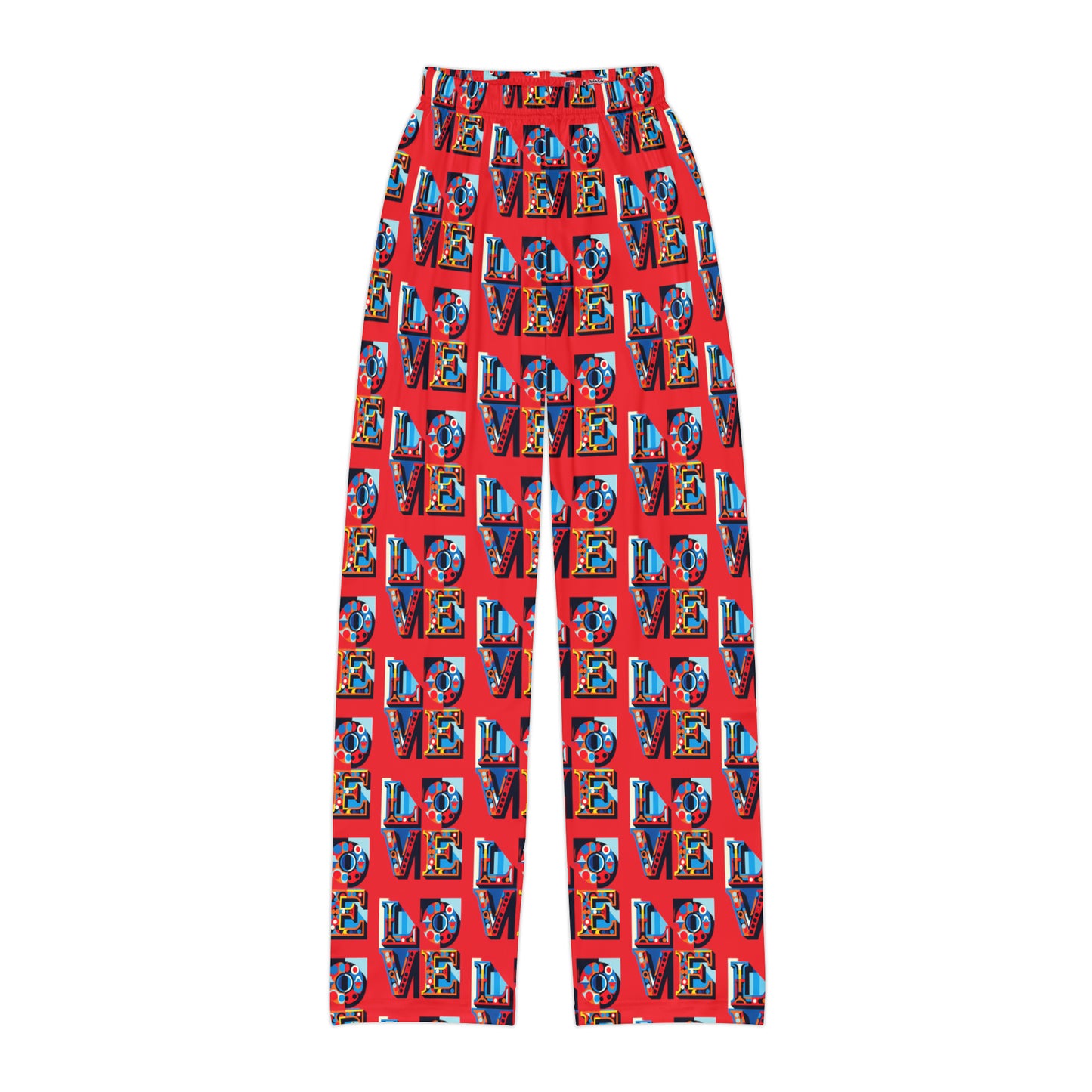 Kids Pajama Pants (AOP) Love in Red