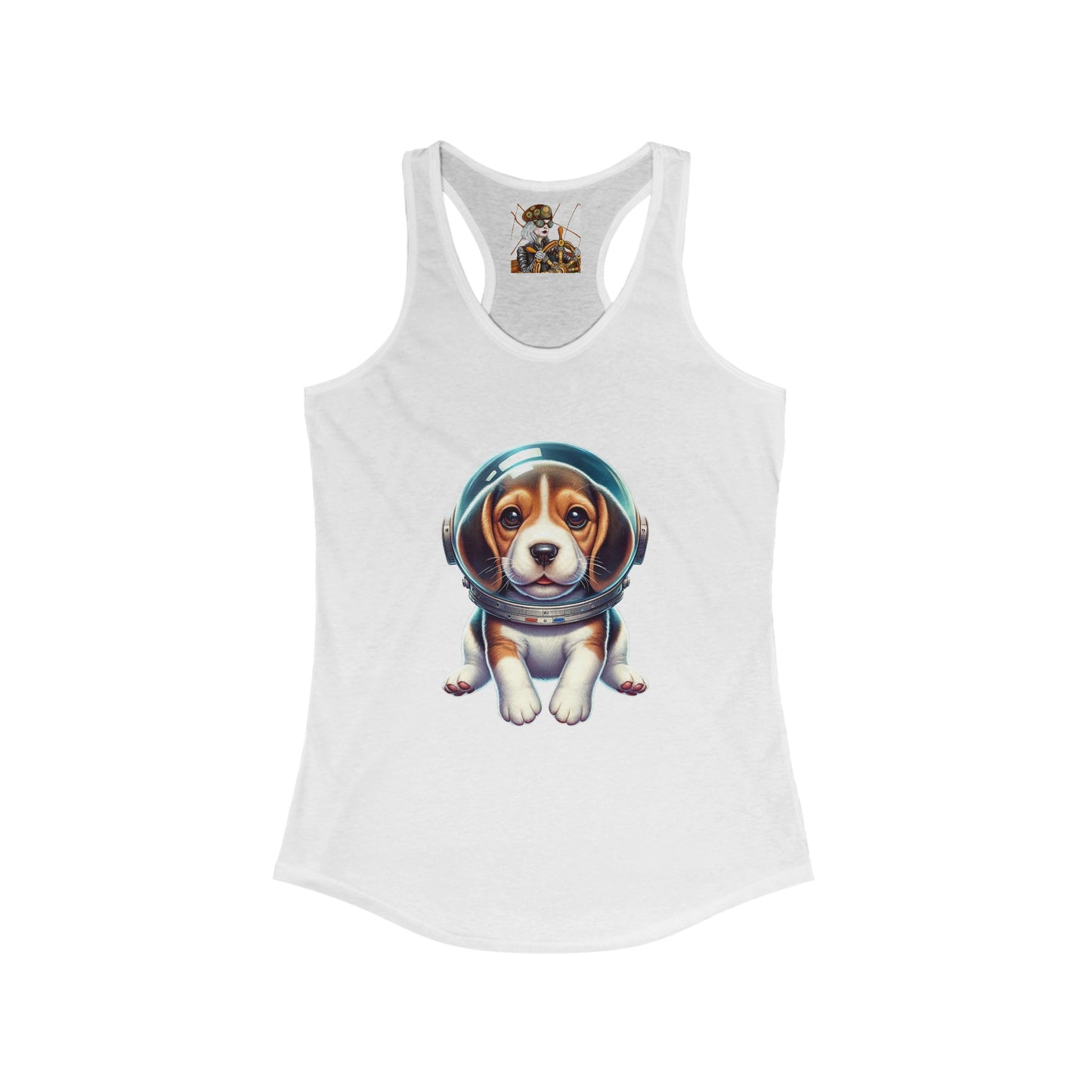 Women's Ideal Racerback Tank w/Space Beagle