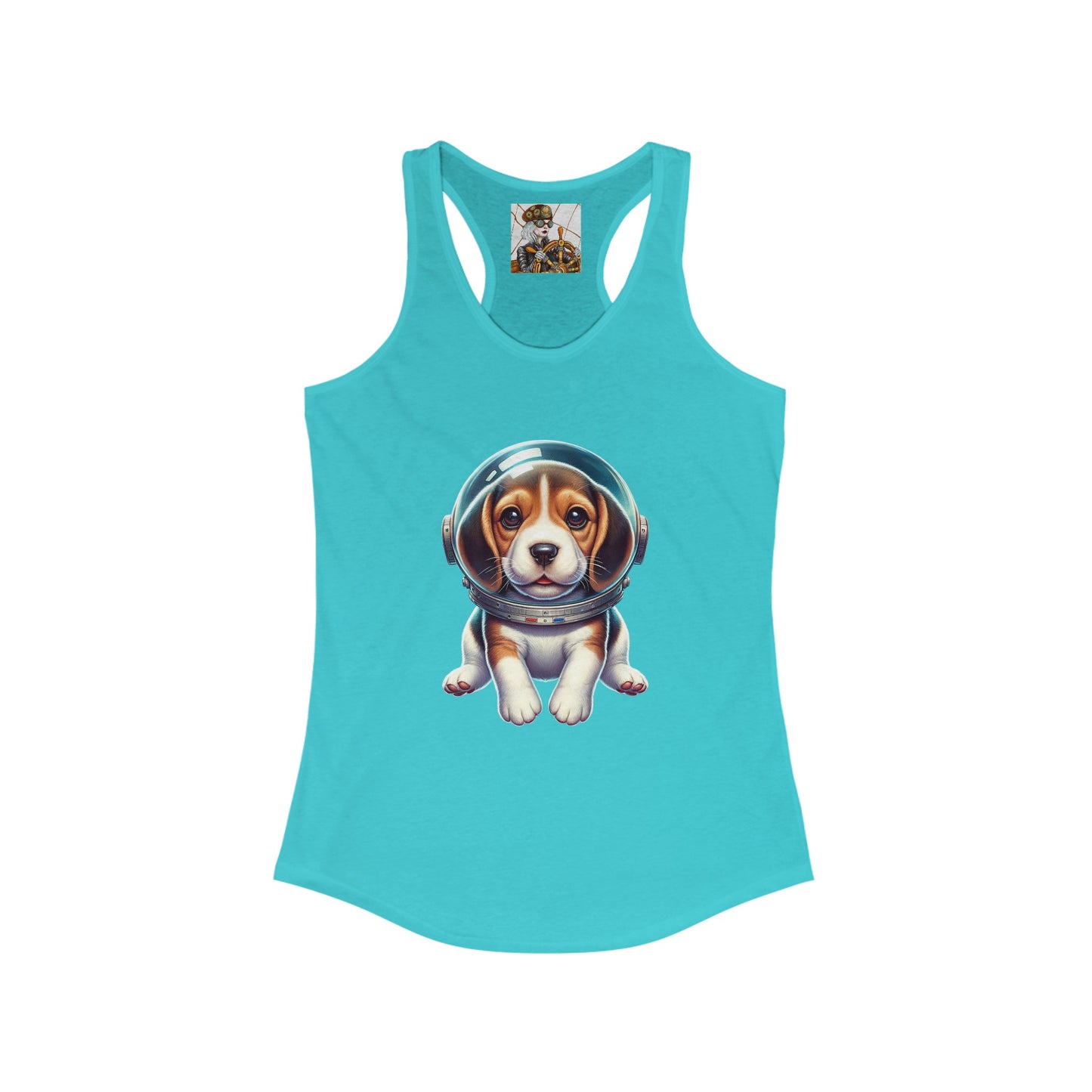 Women's Ideal Racerback Tank w/Space Beagle