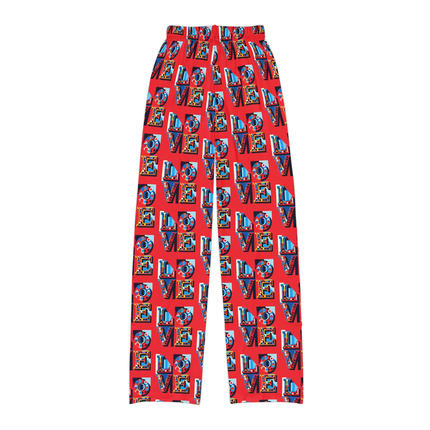 Kids Pajama Pants (AOP) Love in Red