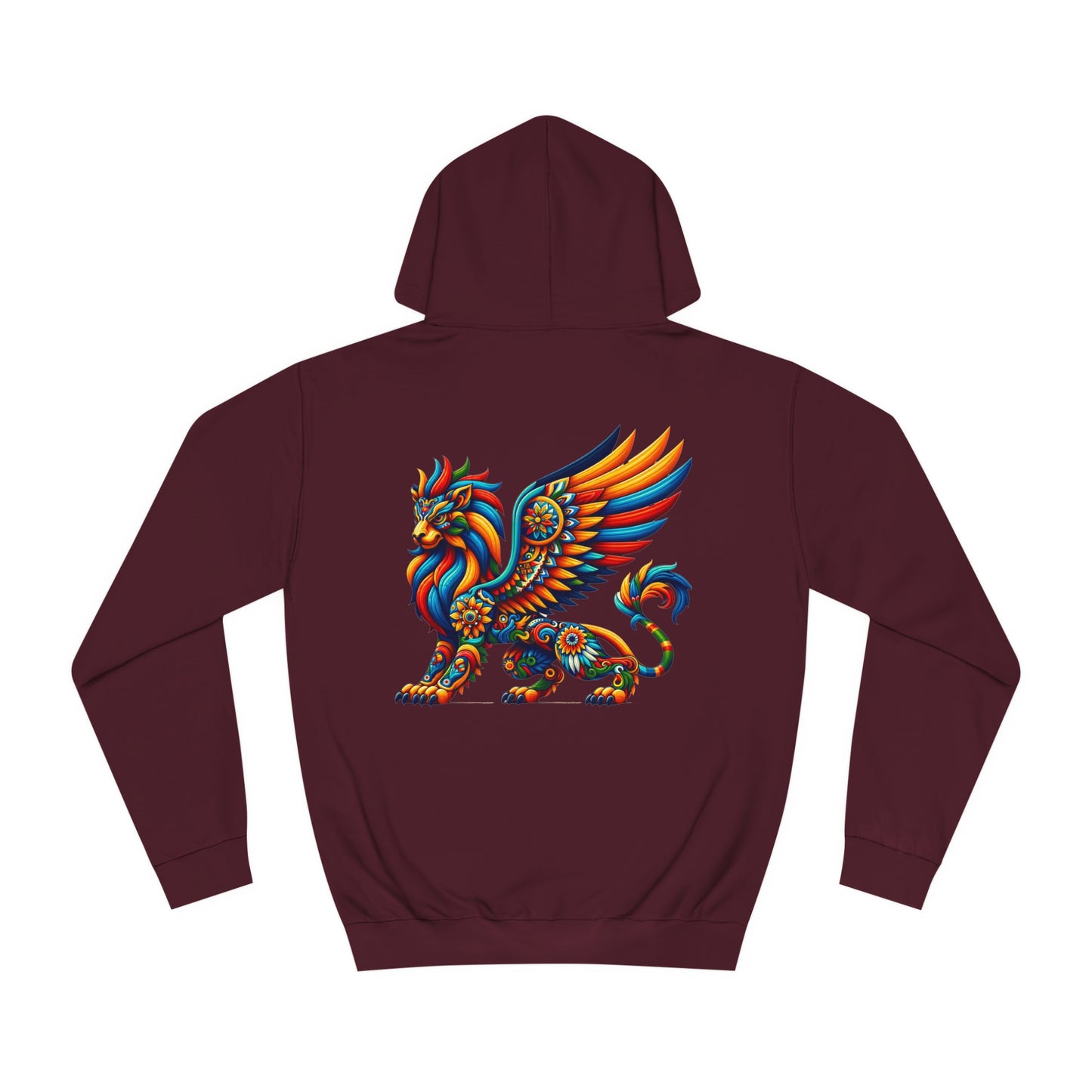 Unisex College Hoodie, Alebrije, Lion Griffin, too colorful to camouflage