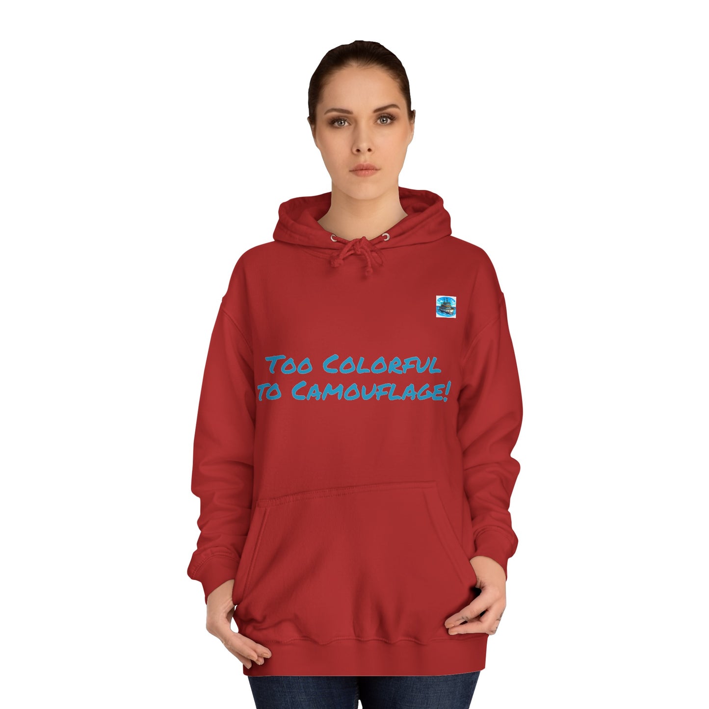 Unisex College Hoodie Alebrije Hummingbird too colorful to camouflage