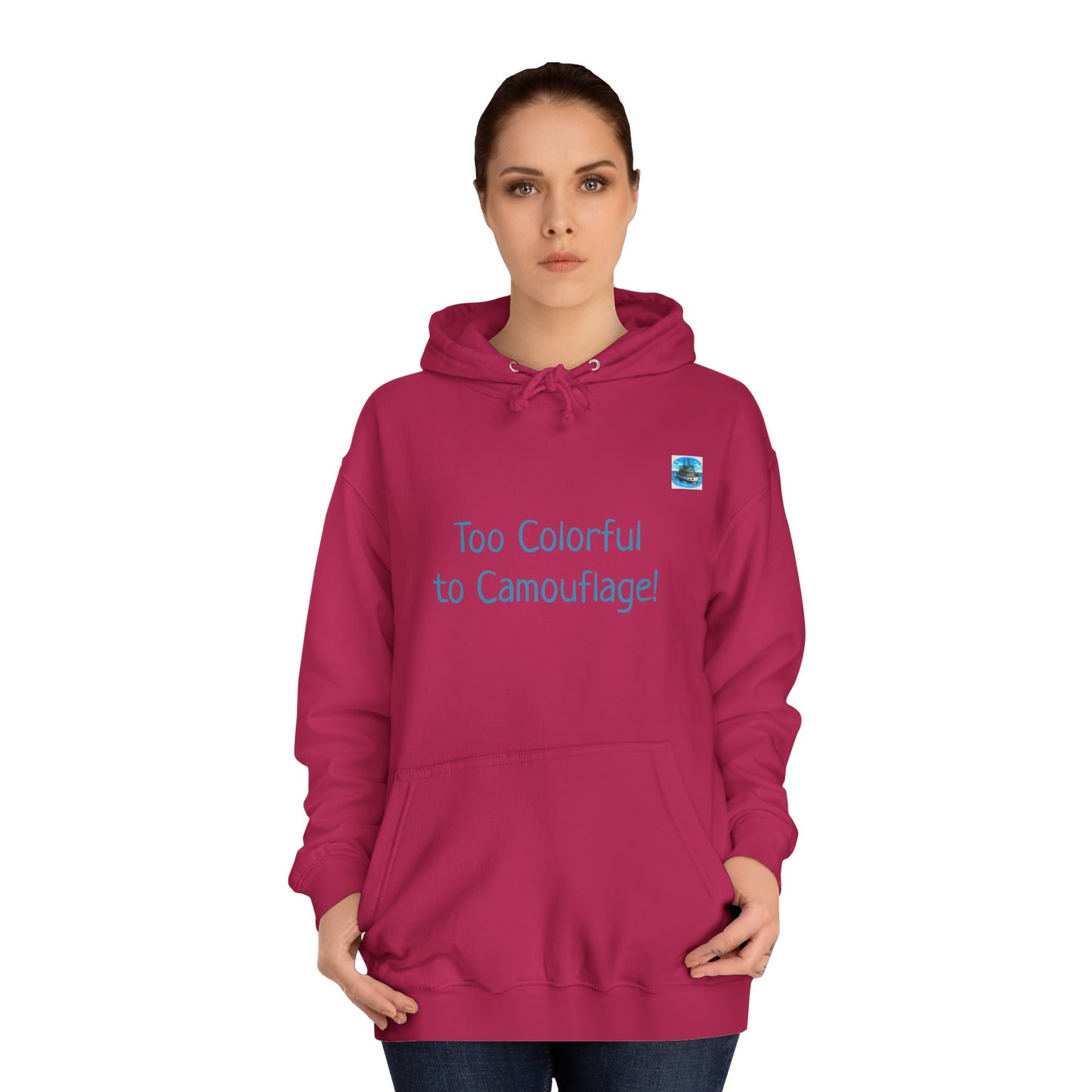 Unisex College Hoodie Alebrije Elephant too colorful to camouflage