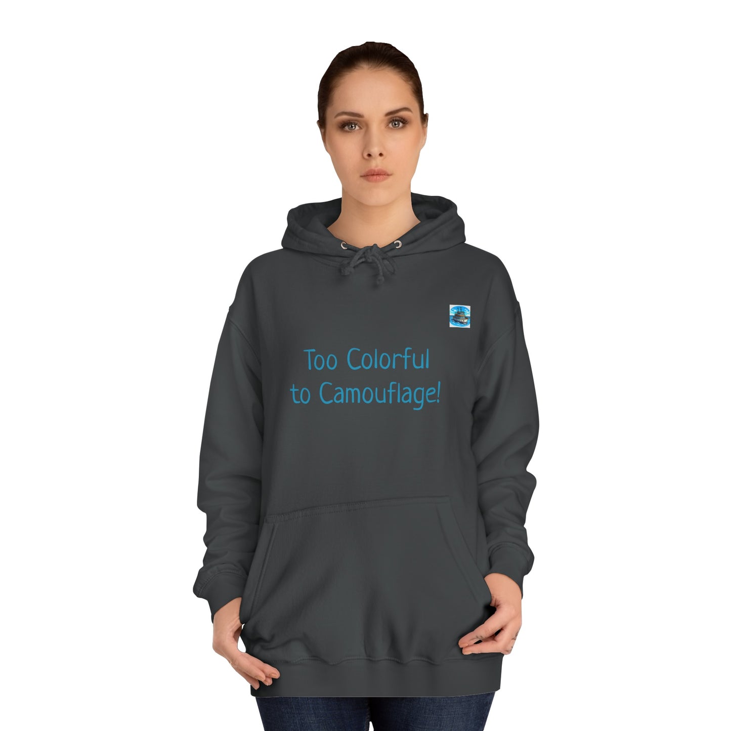 Unisex College Hoodie Alebrije Elephant too colorful to camouflage