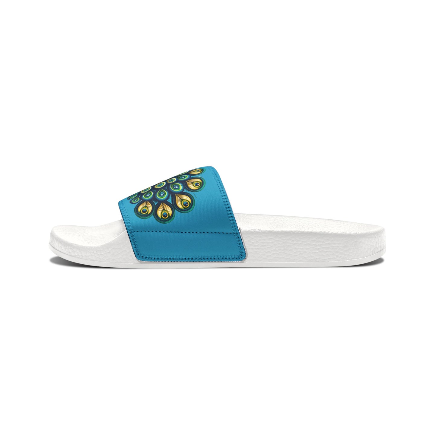 Women's PU Slide Sandals Alebrije Peacock on White