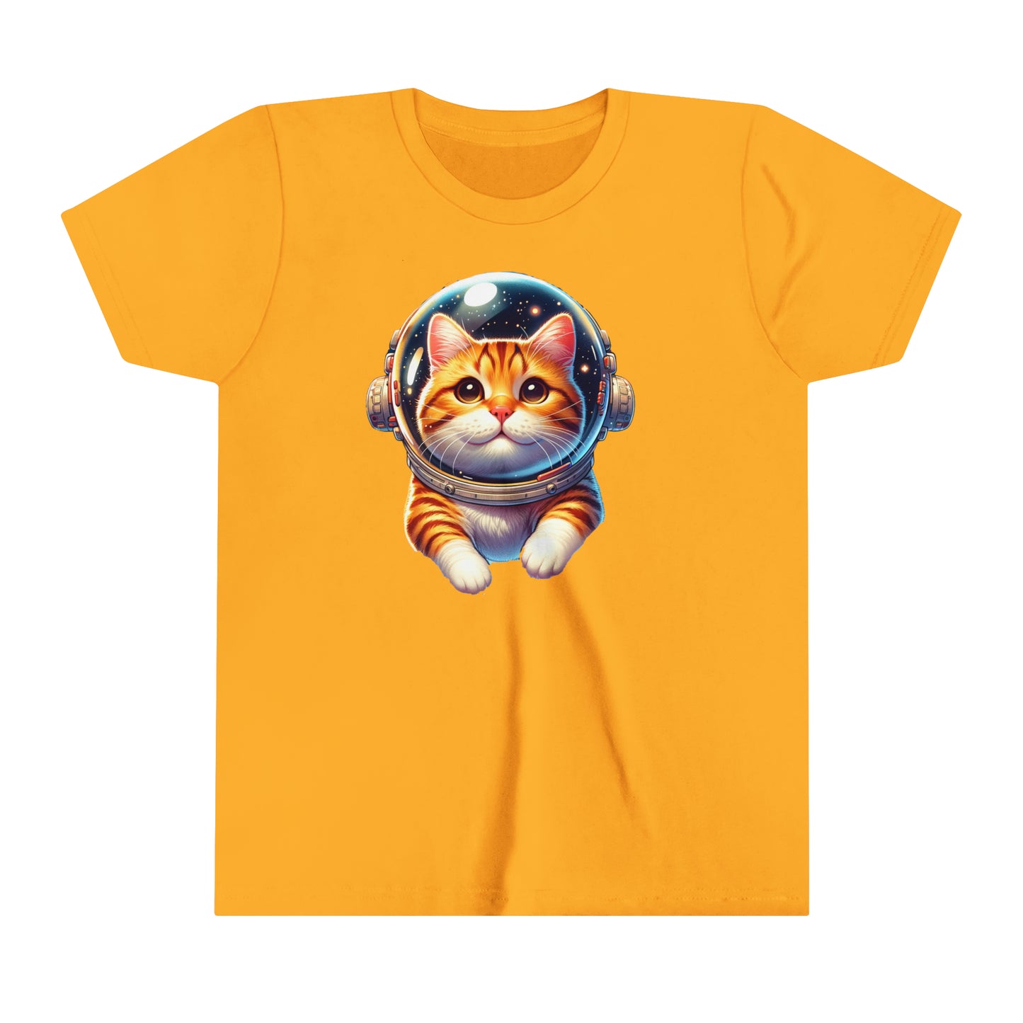 Space Cat, Ginger Tabby Kitty,  Youth Short Sleeve Tee