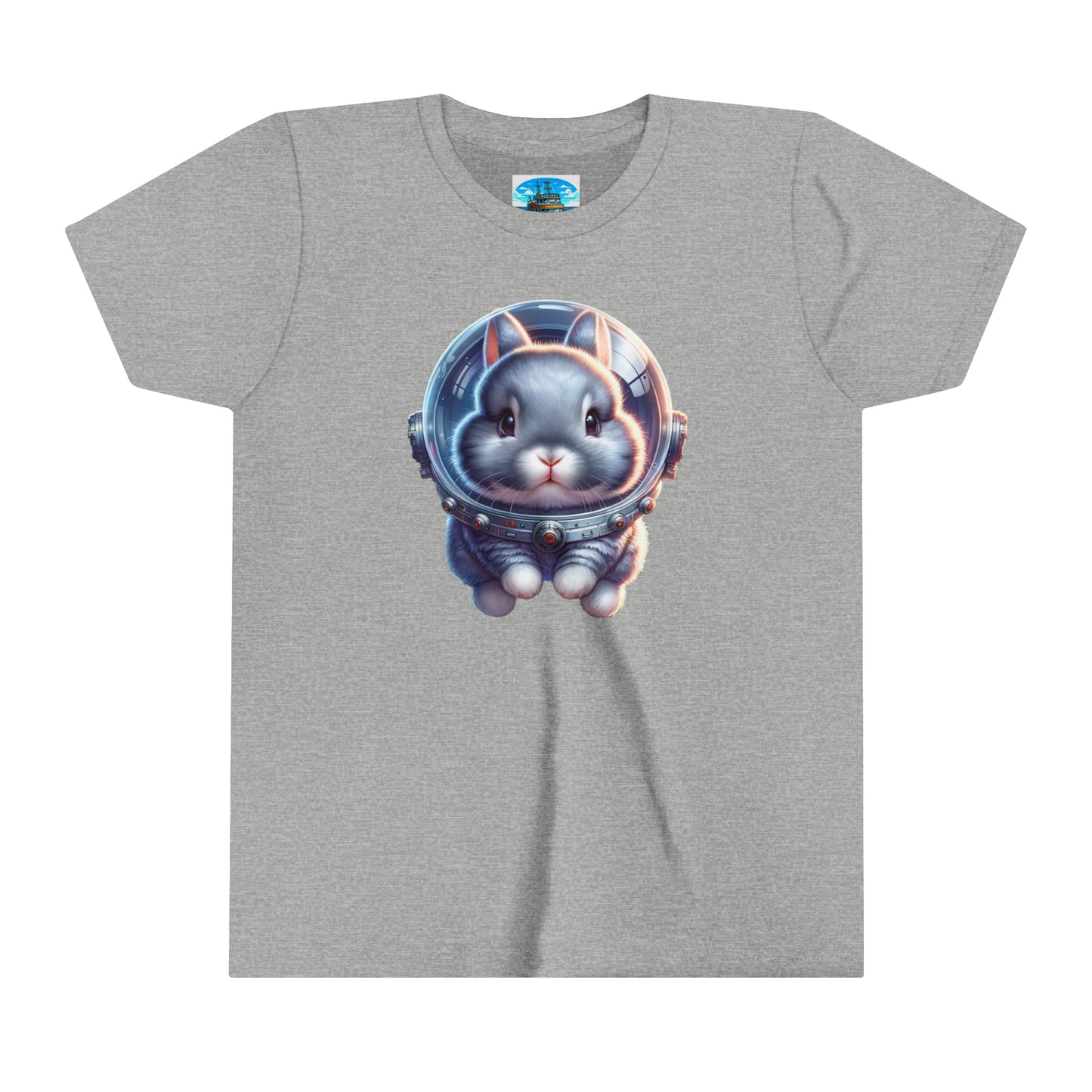 Gray Space Bunny Youth Short Sleeve Tee