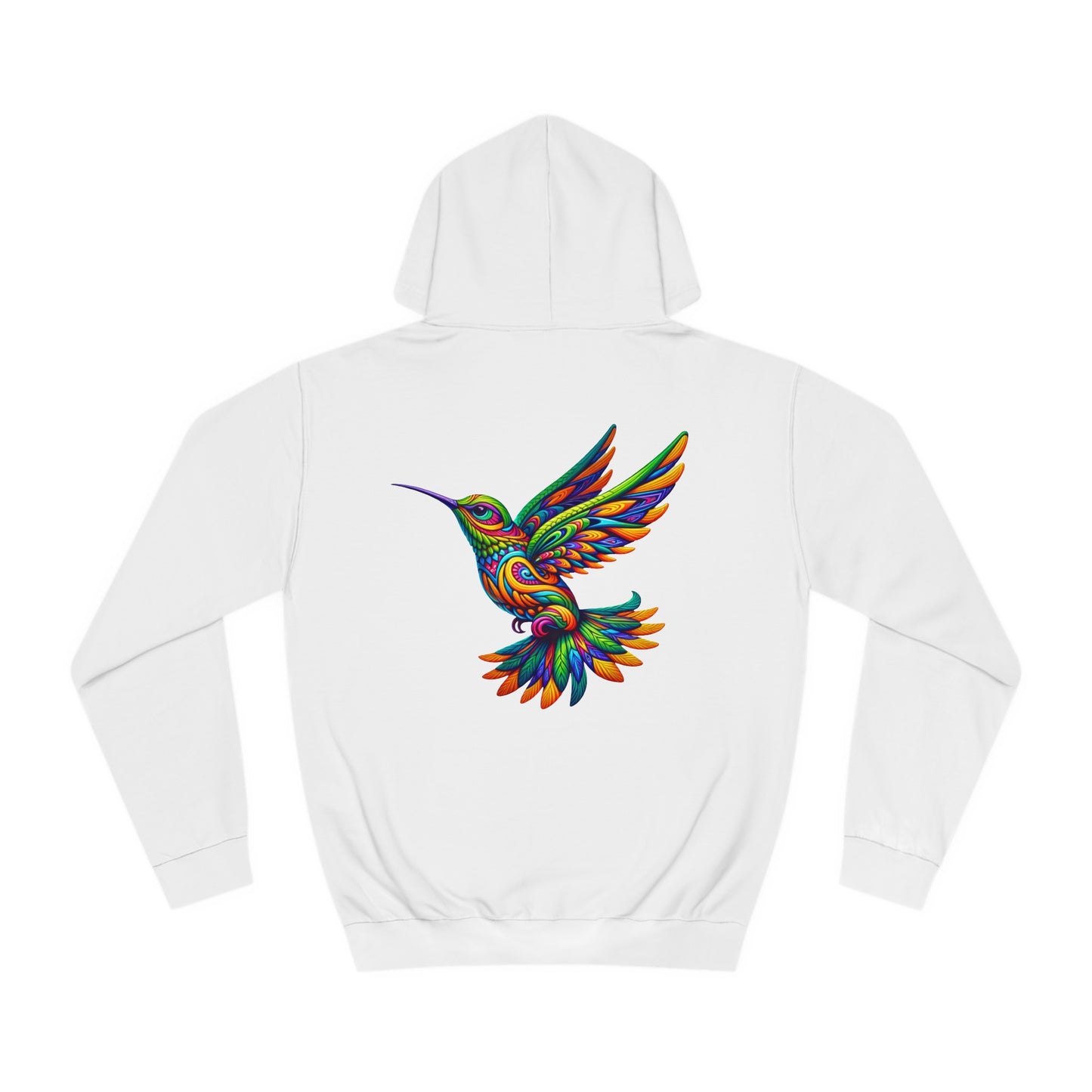 Unisex College Hoodie Alebrije Hummingbird too colorful to camouflage