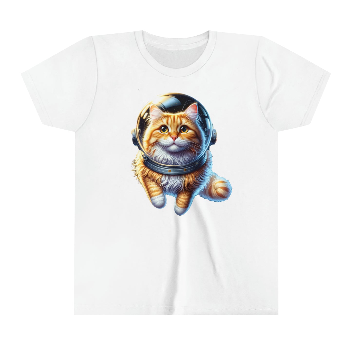 Space Cat, Long Haired Ginger Cat,  Youth Short Sleeve Tee