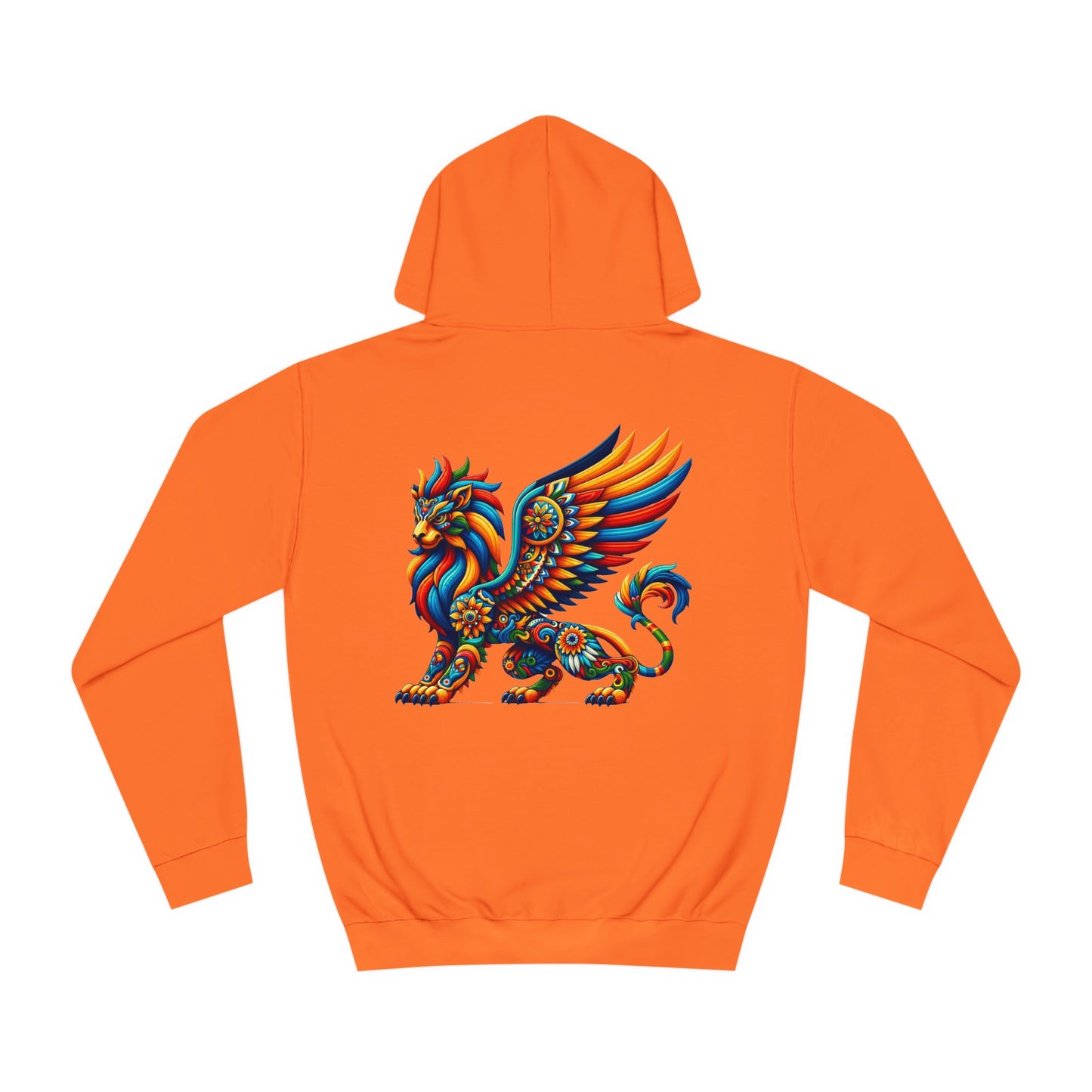 Unisex College Hoodie, Alebrije, Lion Griffin, too colorful to camouflage