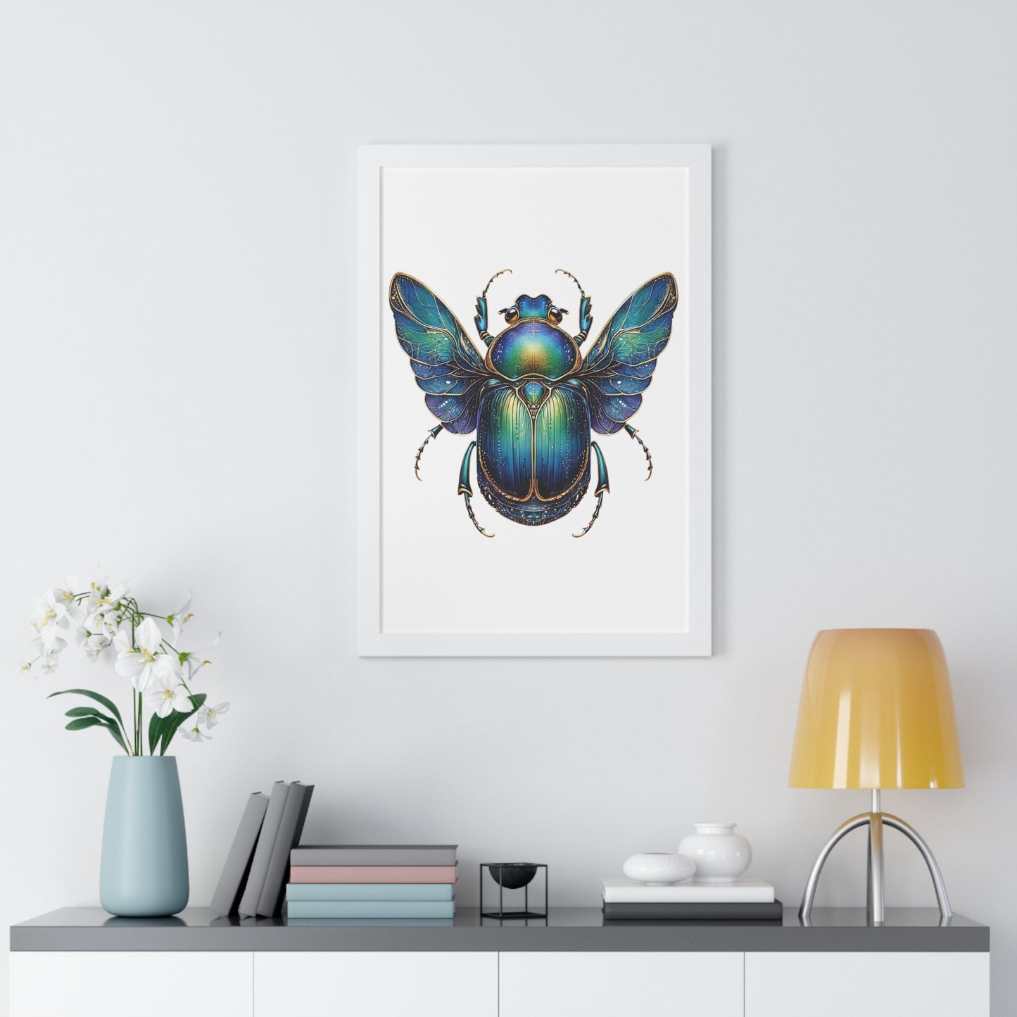 Vertical Poster Scarab on White BG