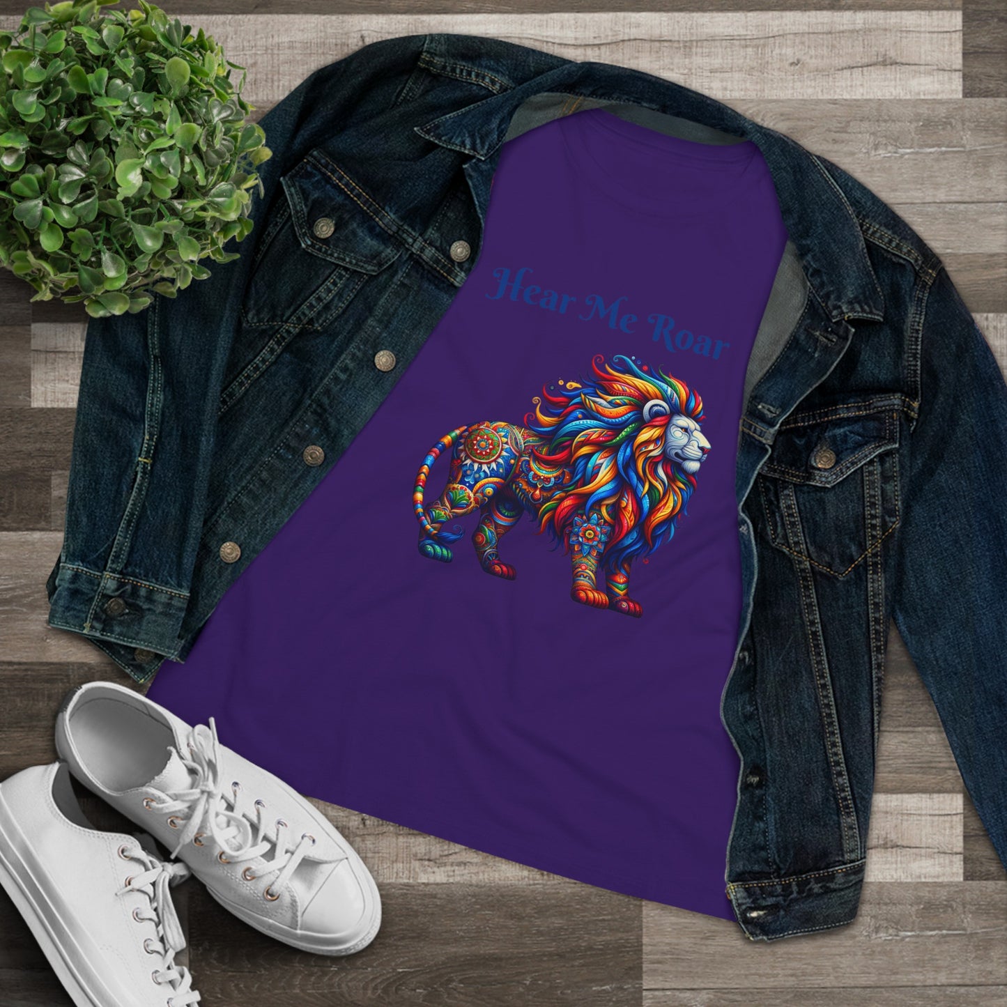 Women's Cotton Tee Alebrije Lion