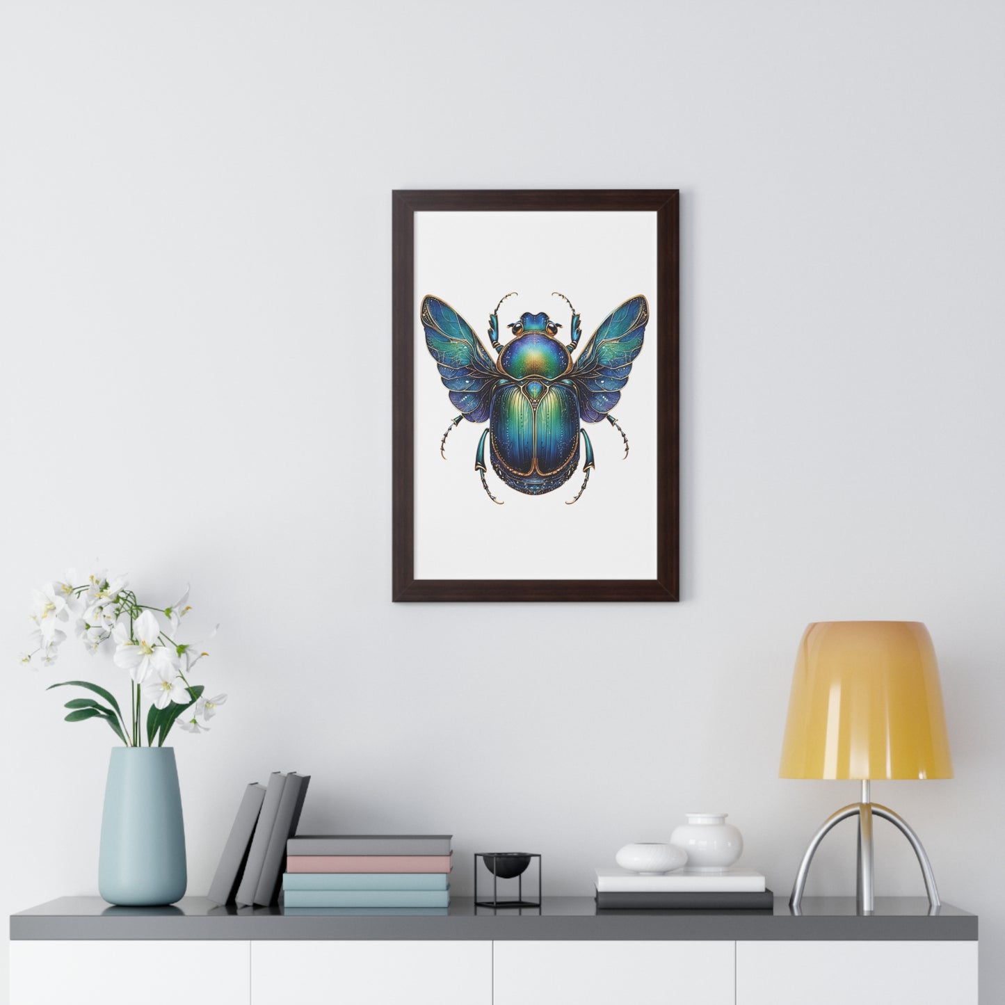 Vertical Poster Scarab on White BG