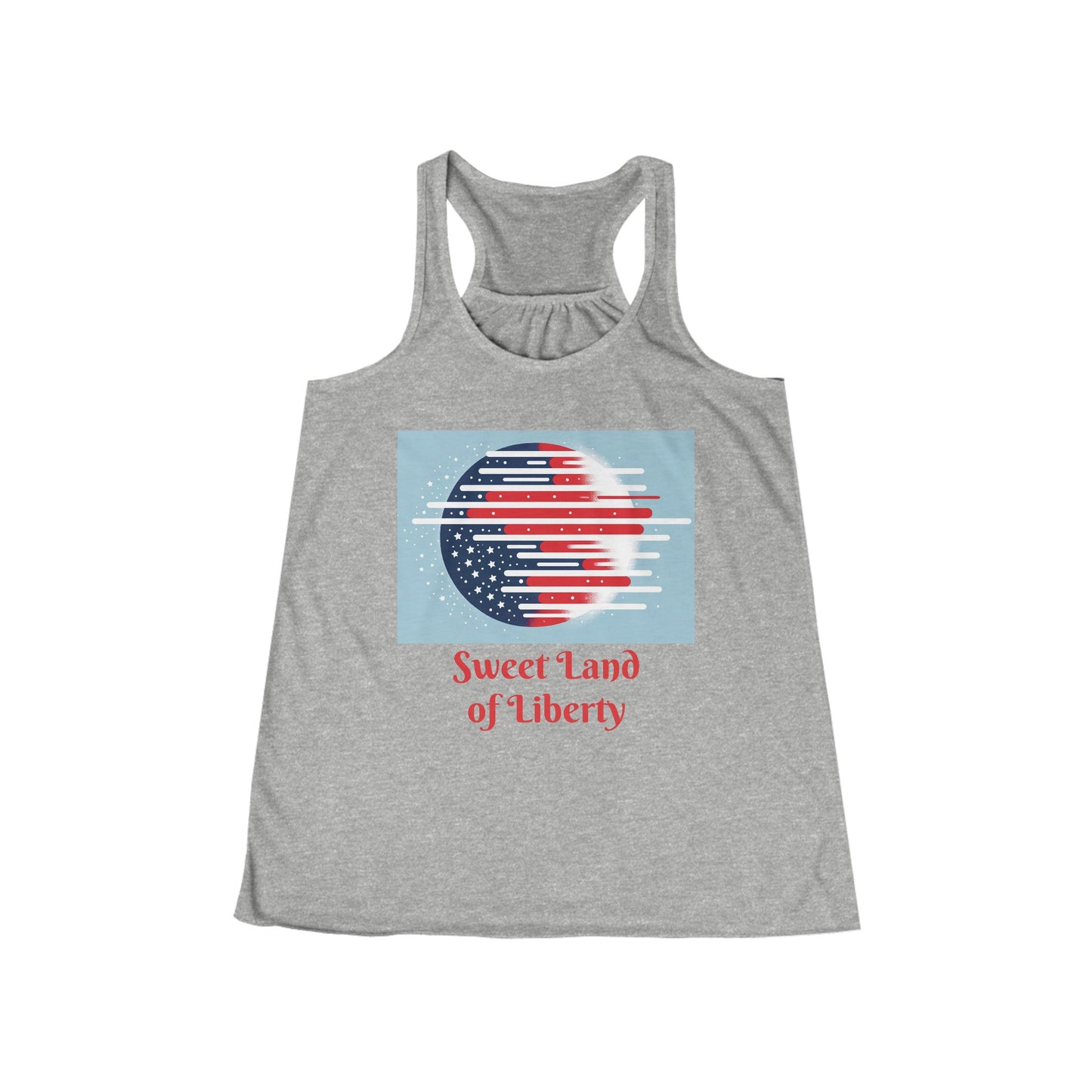 Women's Flowy Racerback Tank Sweet Land of Liberty